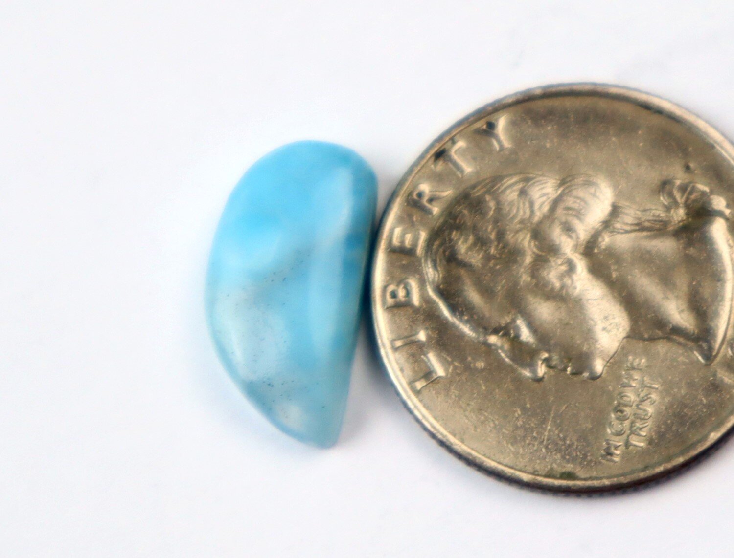 Finest Natural Sky Blue Larimar Cabochon 17mm – photo 5