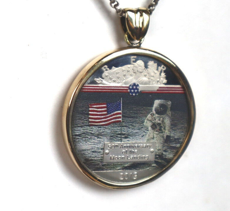 50th Anniversary of The Moon Landing 2019 Commemorative Coin Pendant 42mm – photo 2