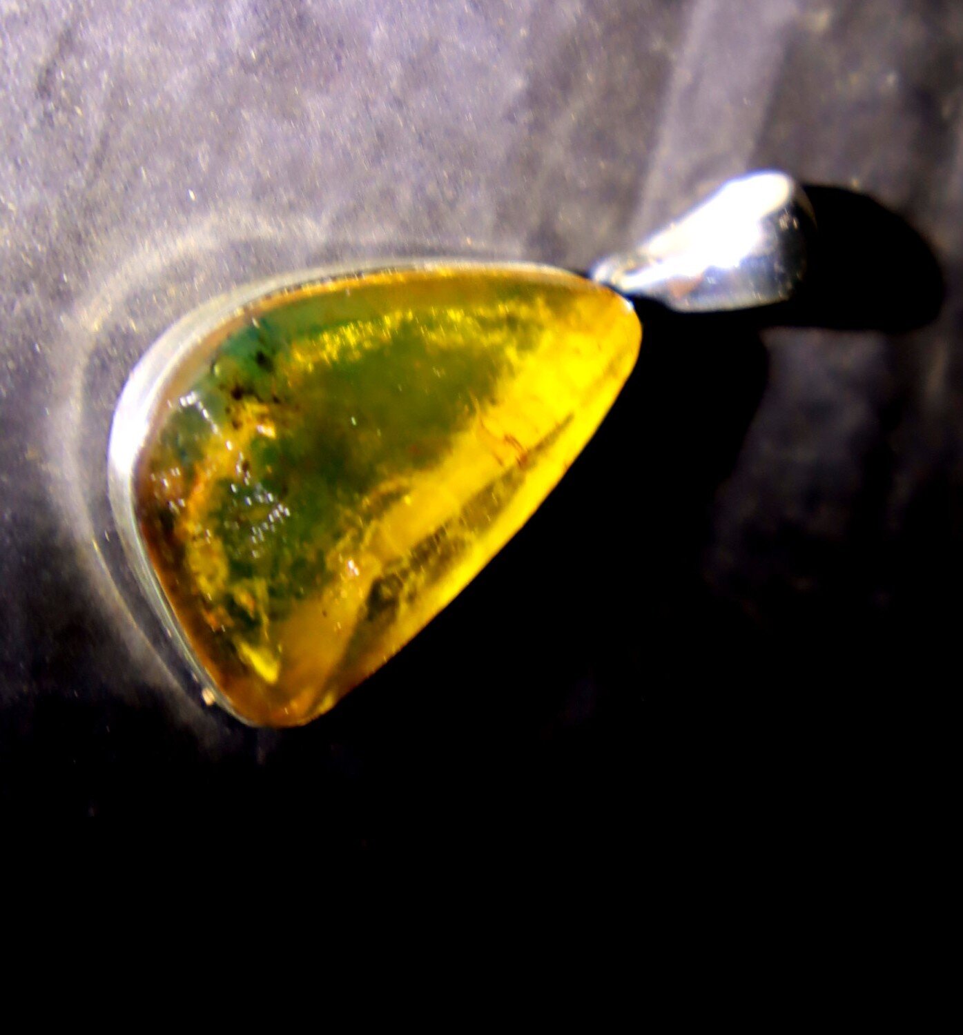 Finest Faceted Natural Clear Green Yellow Amber 925 Sterling Silver Pendant 35mm – photo 7