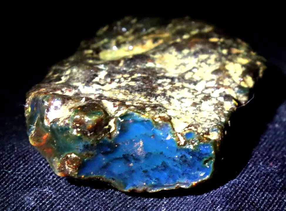 Outstanding Natural Dominican Clear Deep Blue Amber Rough Specimen 46mm 14g – photo 7