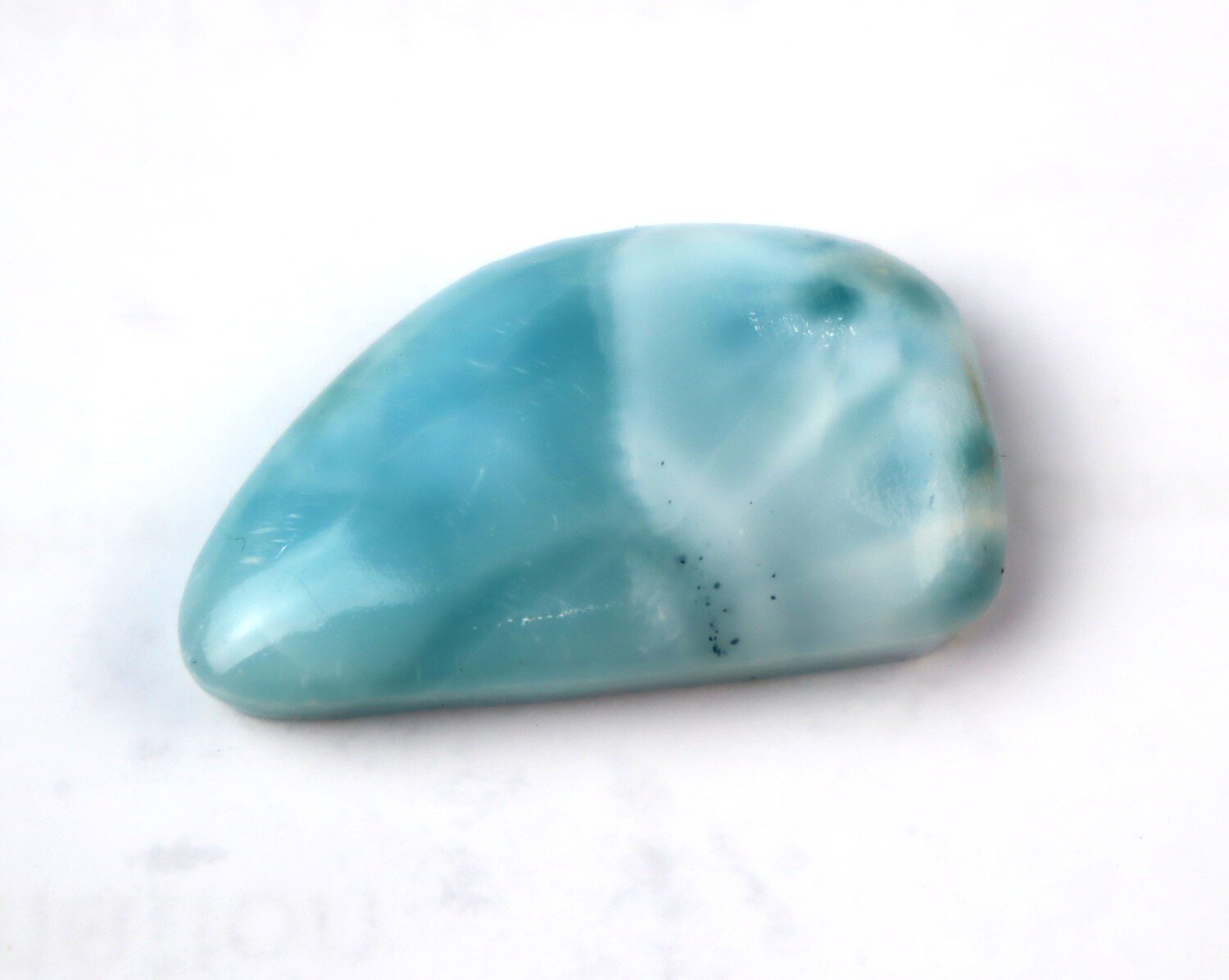 Natural Dominican Larimar Cabochon 30mm Ocean Blue – photo 5