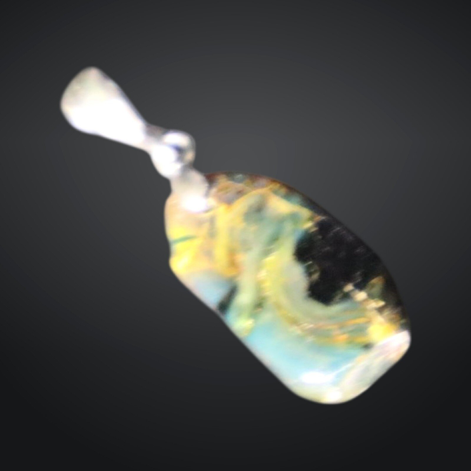 Genuine Beautiful Blue Orange Amber 925 Sterling Silver Pendant 33mm – photo 9