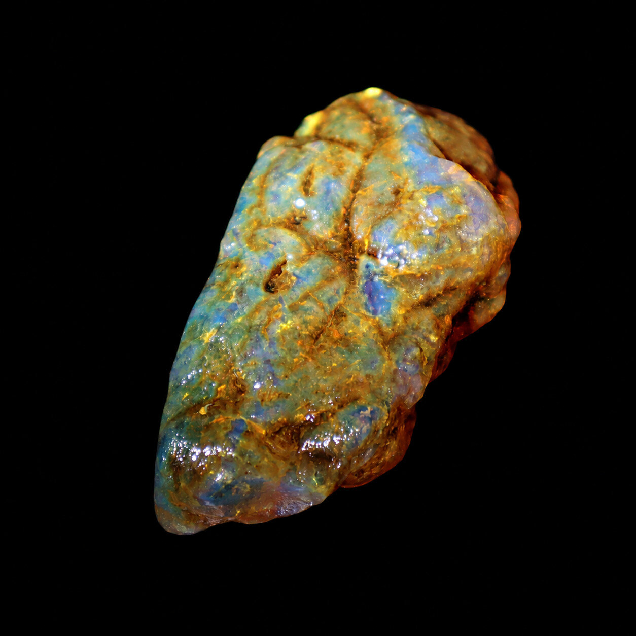Exquisite Genuine Green Blue Dominican Amber Rough Specimen Chunk 72mm 28.2g – photo 6