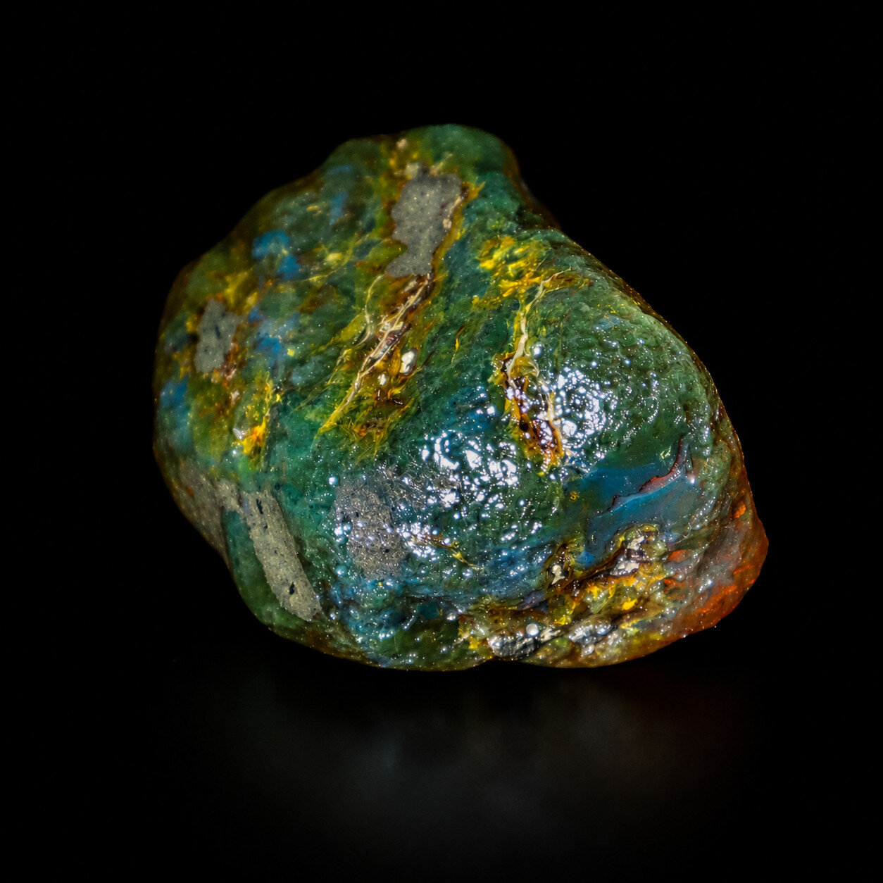 Exquisite Handcrafted Green Blue Dominican Amber Rough Specimen Chunk 61mm 53.4g – photo 9
