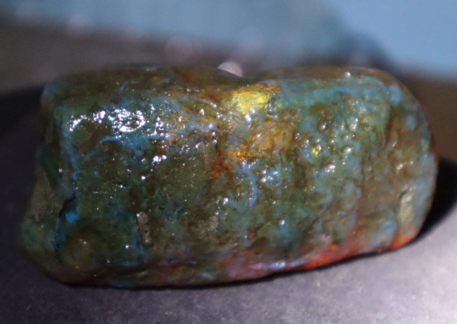 Outstanding Natural Dominican Clear Green Blue Amber Rough Specimen 76mm 52g – photo 7