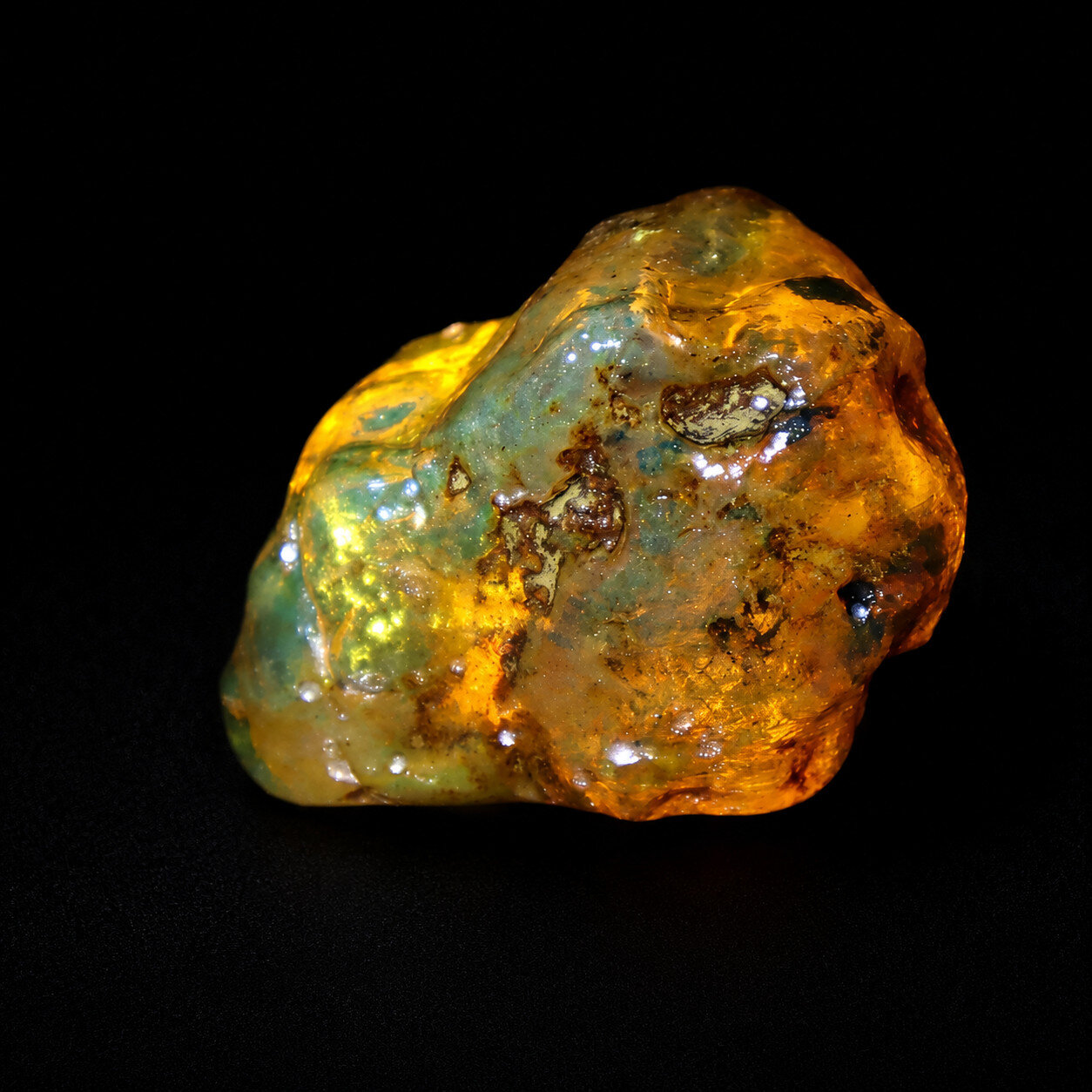 Authentic Green Blue Dominican Amber Rough Specimen Chunk 51mm 24.2g – photo 5