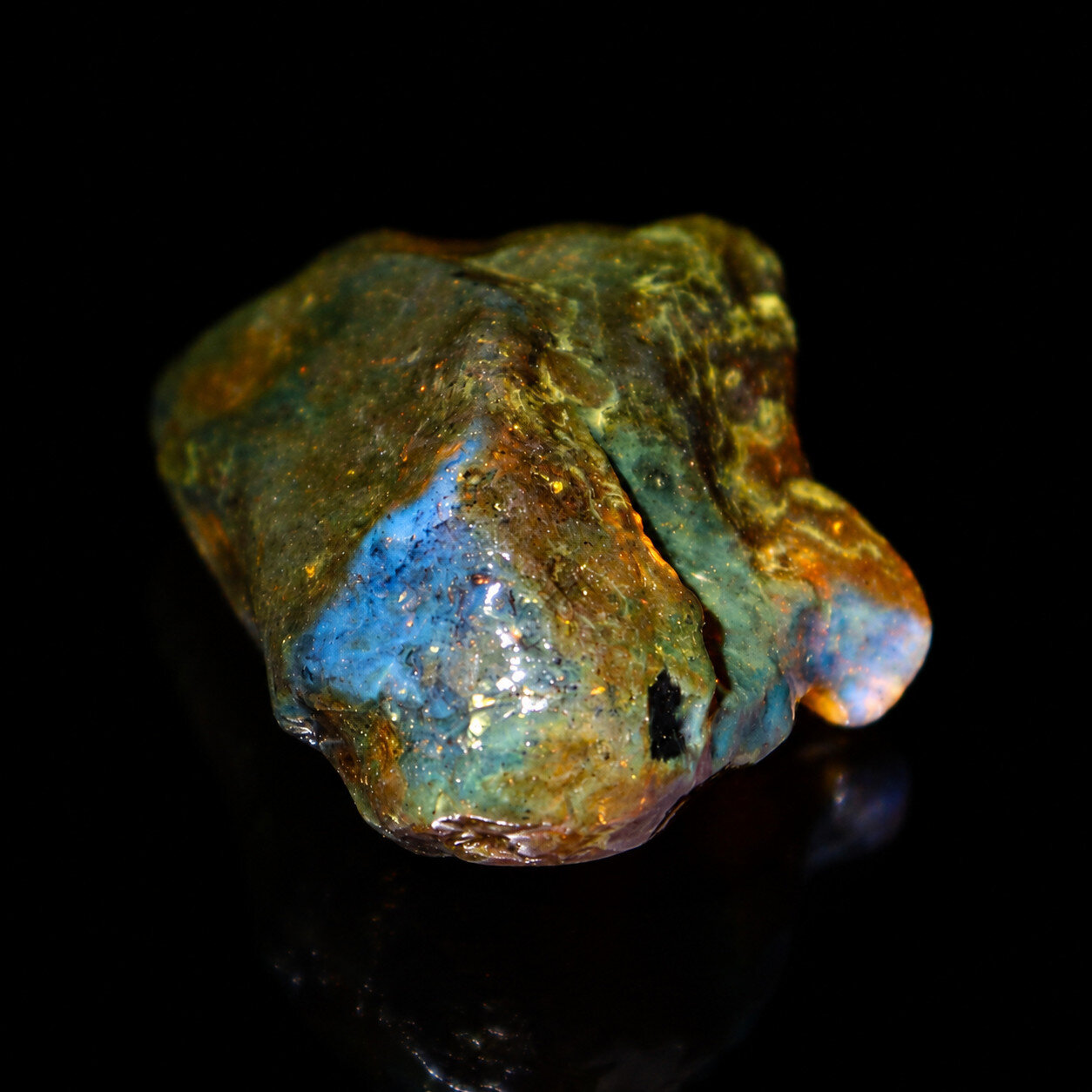Statement Gift Blue Green Dominican Amber Rough Specimen Chunk 62mm 34.2g – photo 8