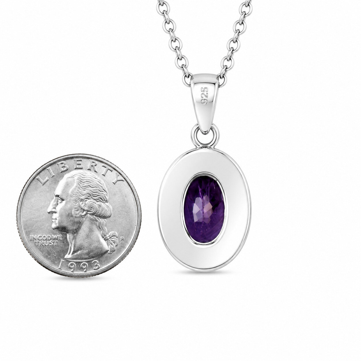 Polished Statement Purple Greenish Yellow Amethyst 925 Sterling Silver Oval 30mm – photo 4