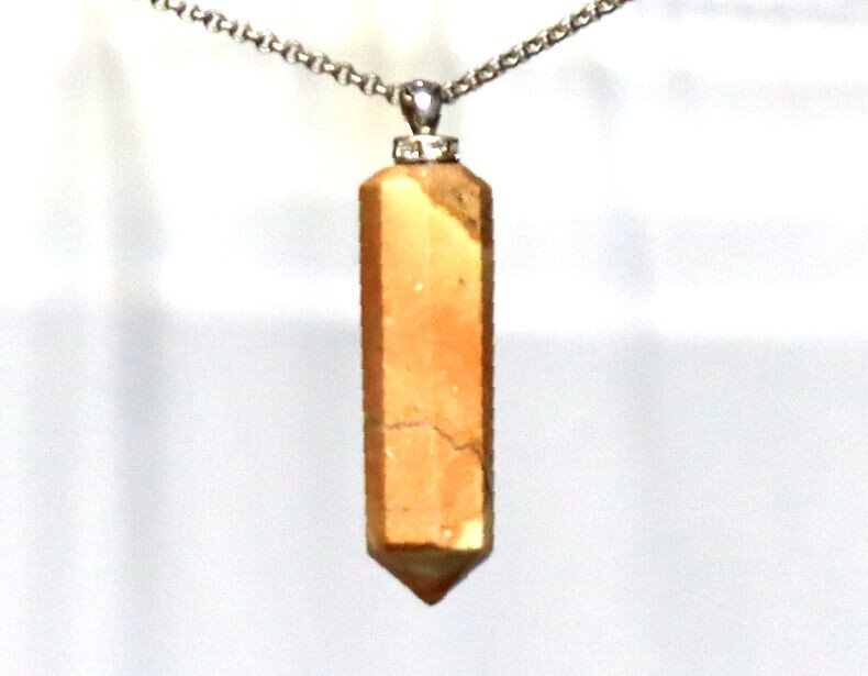 2 1/4inch Natural Pink Red Jasper .925 Sterling Silver Crystal Cut Pendant 60mm – photo 4
