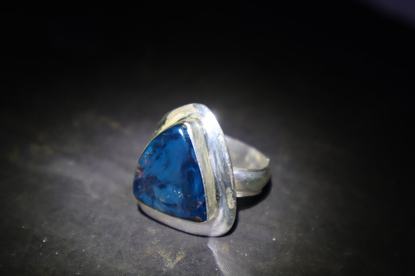 Genuine Authentic Blue Amber solid 925 Sterling Silver Ring US#12.75 mens unisex – photo 10