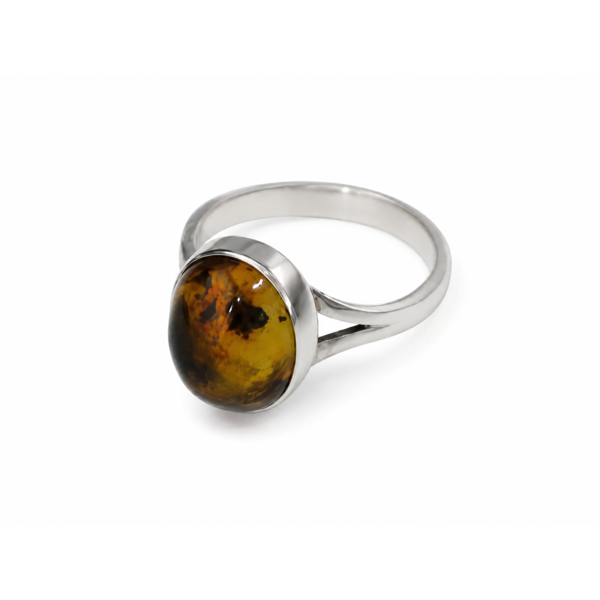 Natural Dominican Clear Orange Blue Amber Ring 925 Sterling Silver Size 6.25 – photo 2