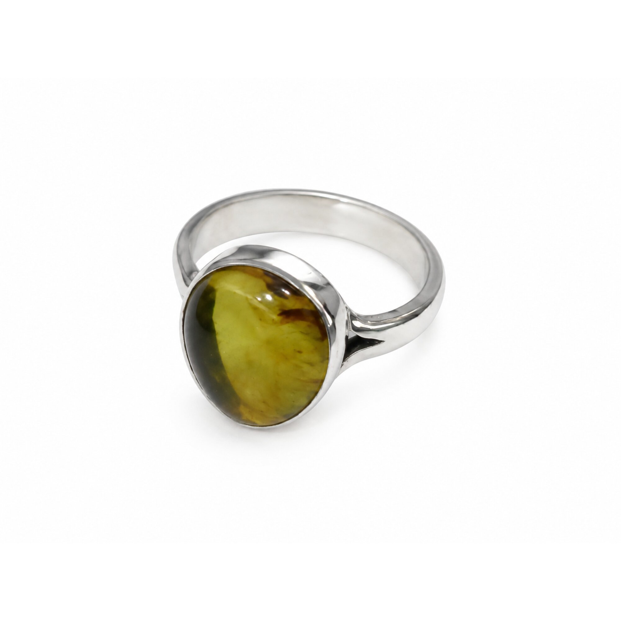 Island Crafted Clear Light Blue Dominican Amber 925 Sterling Silver Ring #6 – photo 5