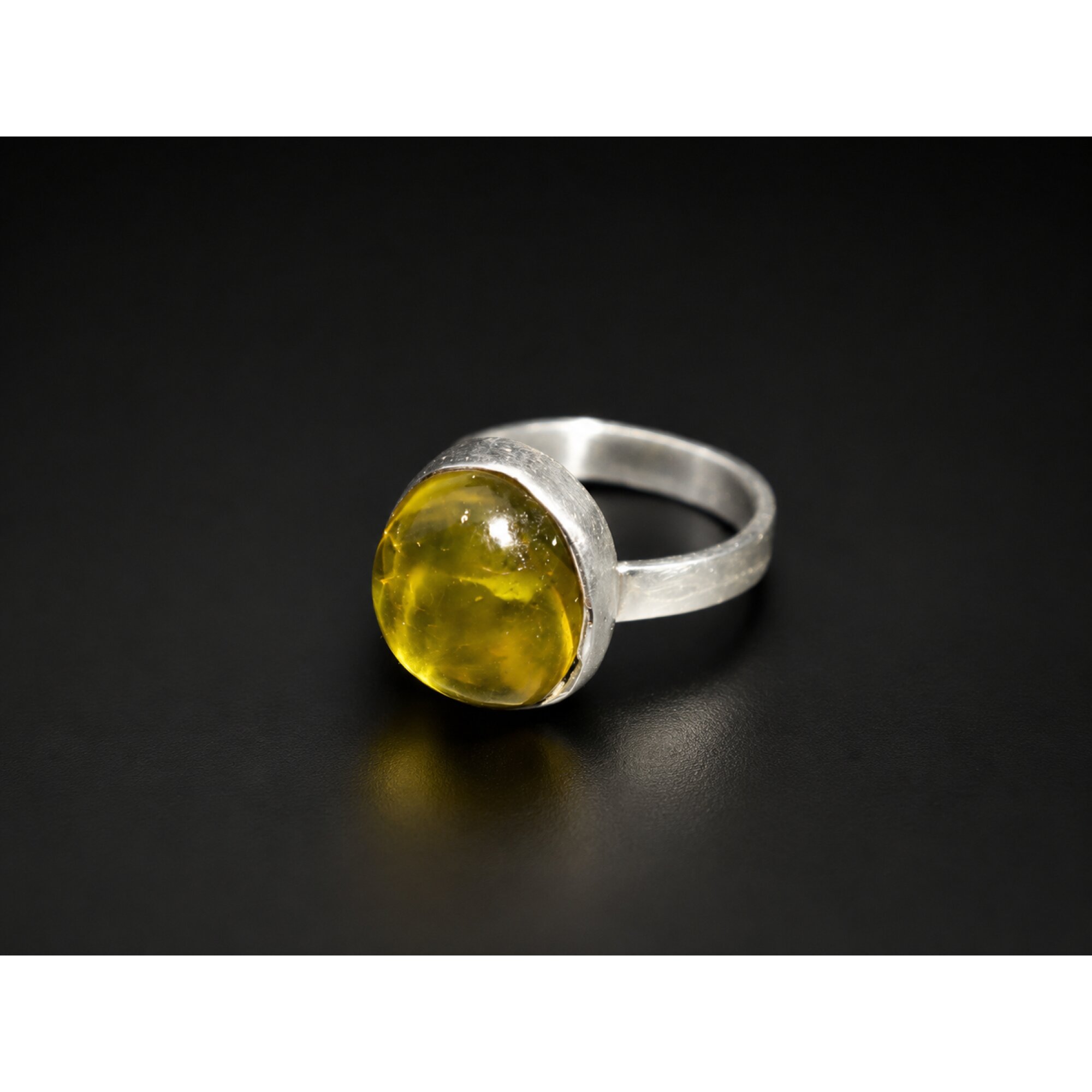 Natural Dominican Clear Yellow Amber Ring 925 Sterling Silver Size 6 Jewelry – photo 2