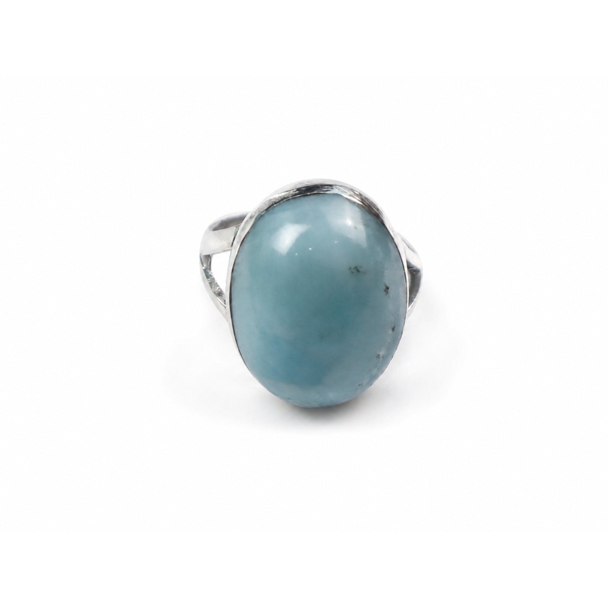 Handmade Sky Blue Larimar 925 Sterling Silver Ring #8.5 – photo 4