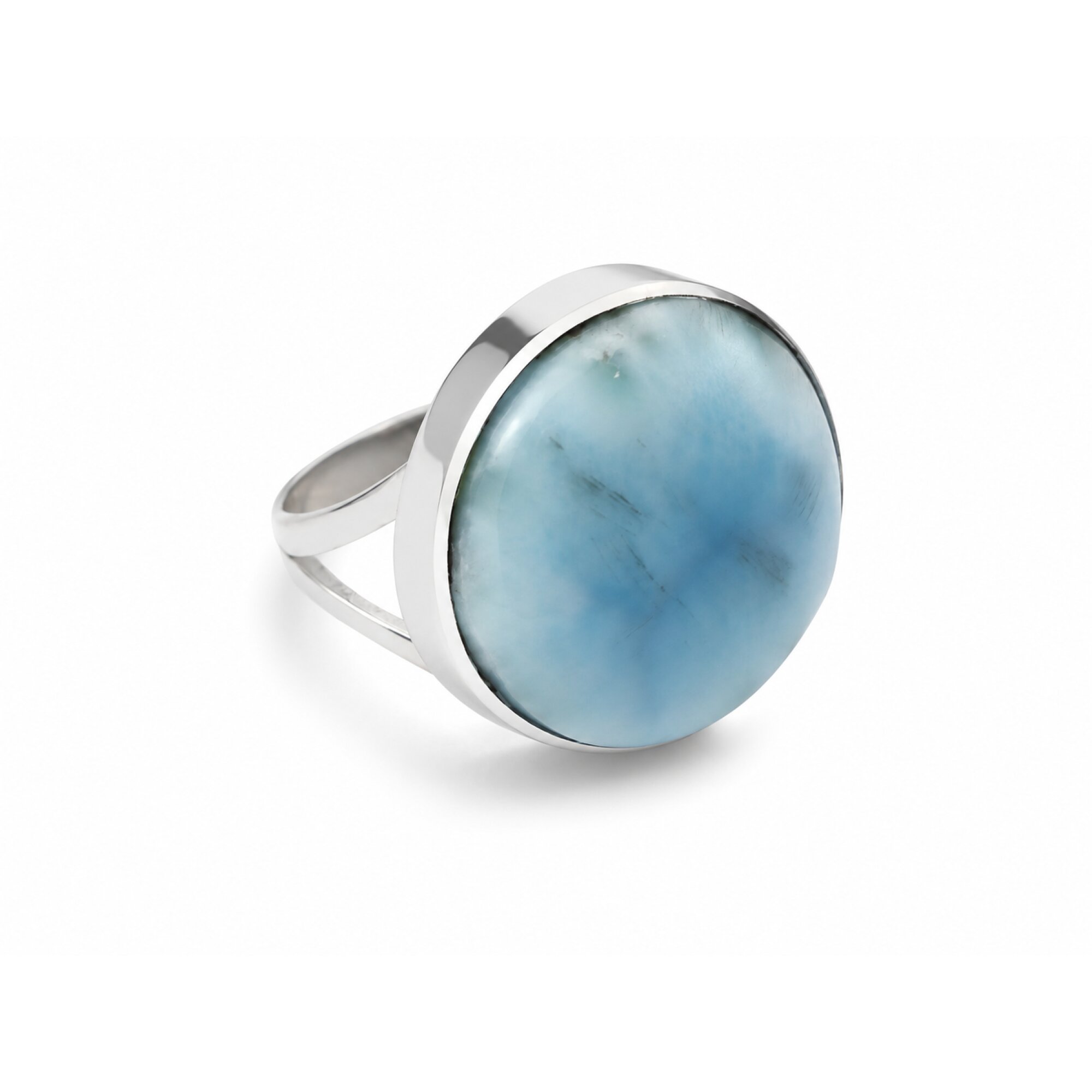 Carefully Handmade Sky Blue Larimar 925 Sterling Silver Ring #7.5 – photo 4