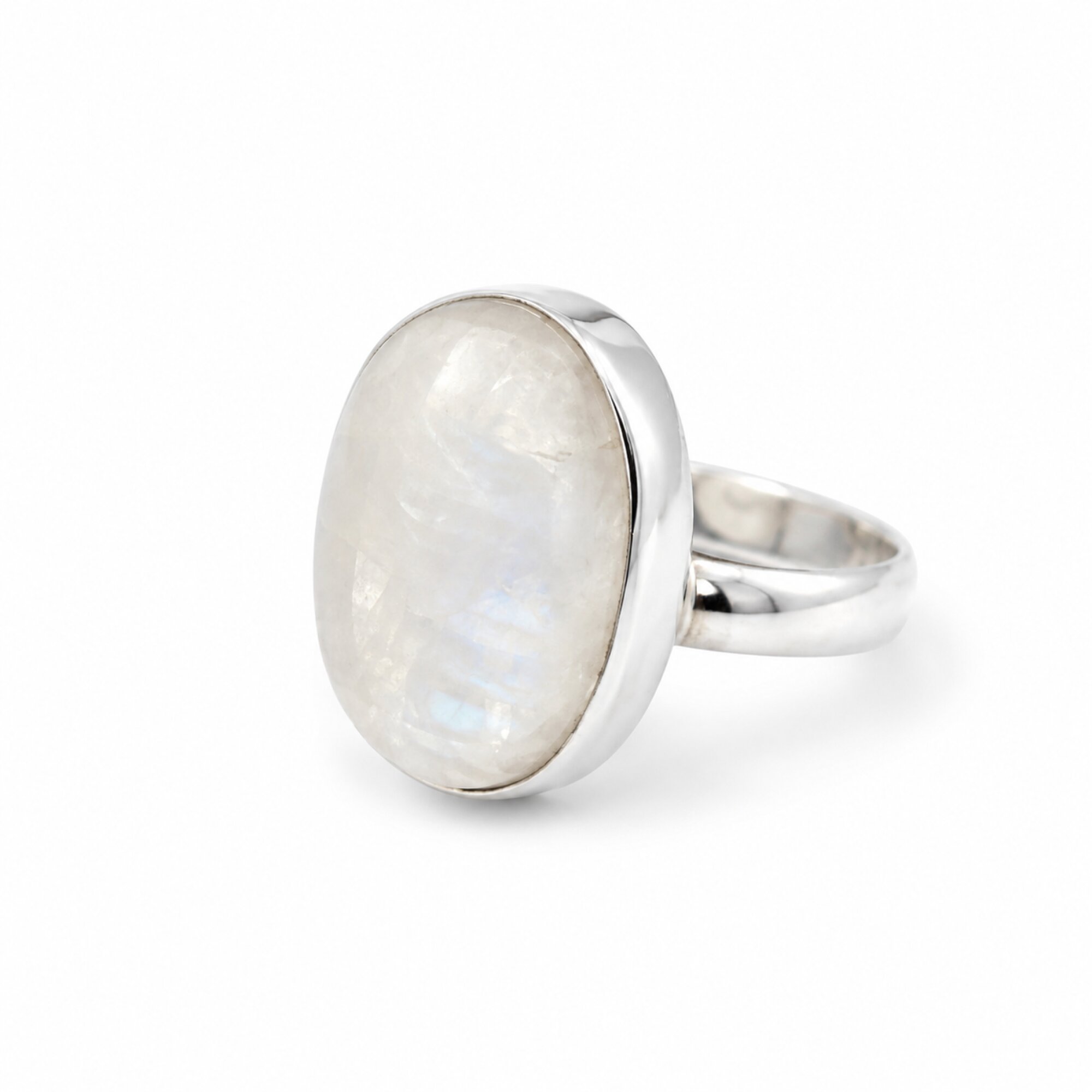 Artisan Crafted Purple White Moonstone 925 Sterling Silver Ring #9 – photo 3