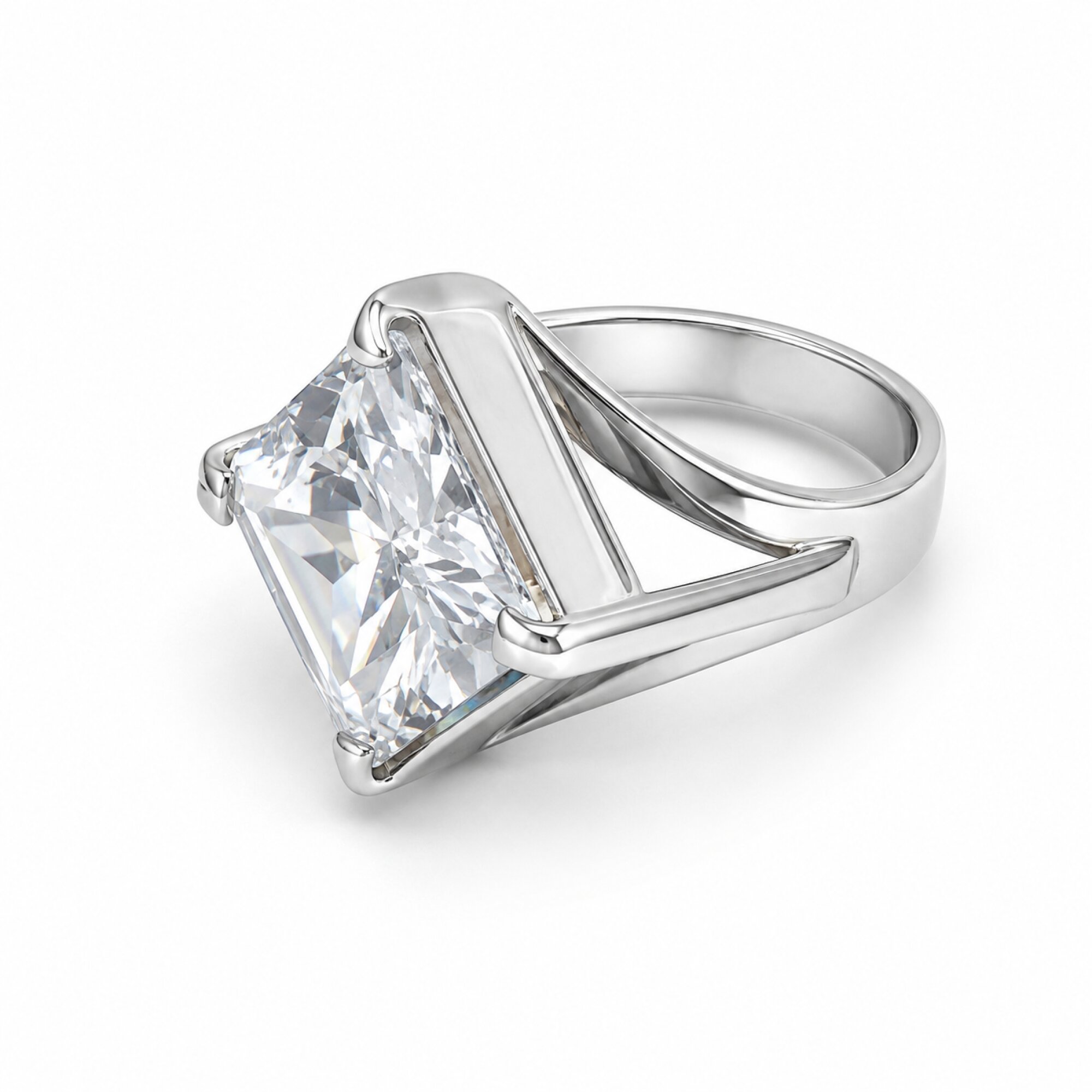 Exceptional Clear White Cubic Zirconia 925 Sterling Silver Ring #6 – photo 4