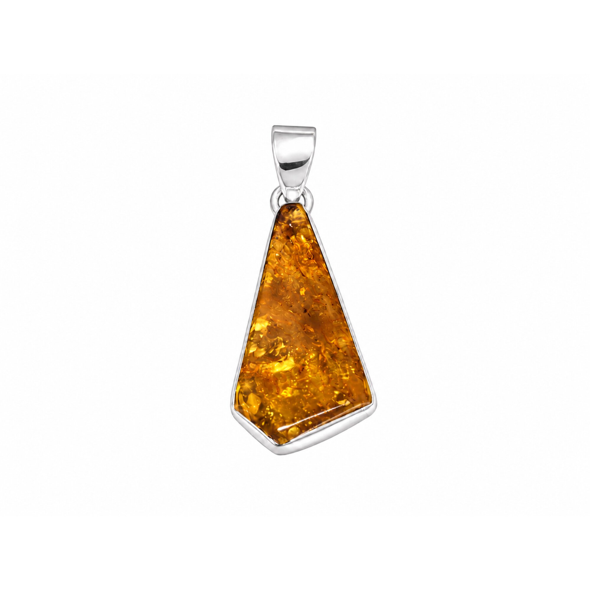 Unique Translucent Yellow Blue Dominican Amber 925 Sterling Silver Pendant 40mm – photo 4