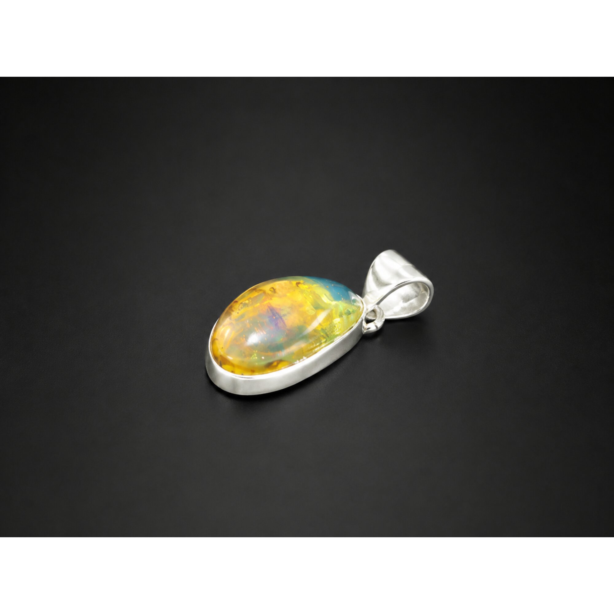Studio Made Clear Sky Blue 925 Sterling Silver Pendant 26mm – photo 2