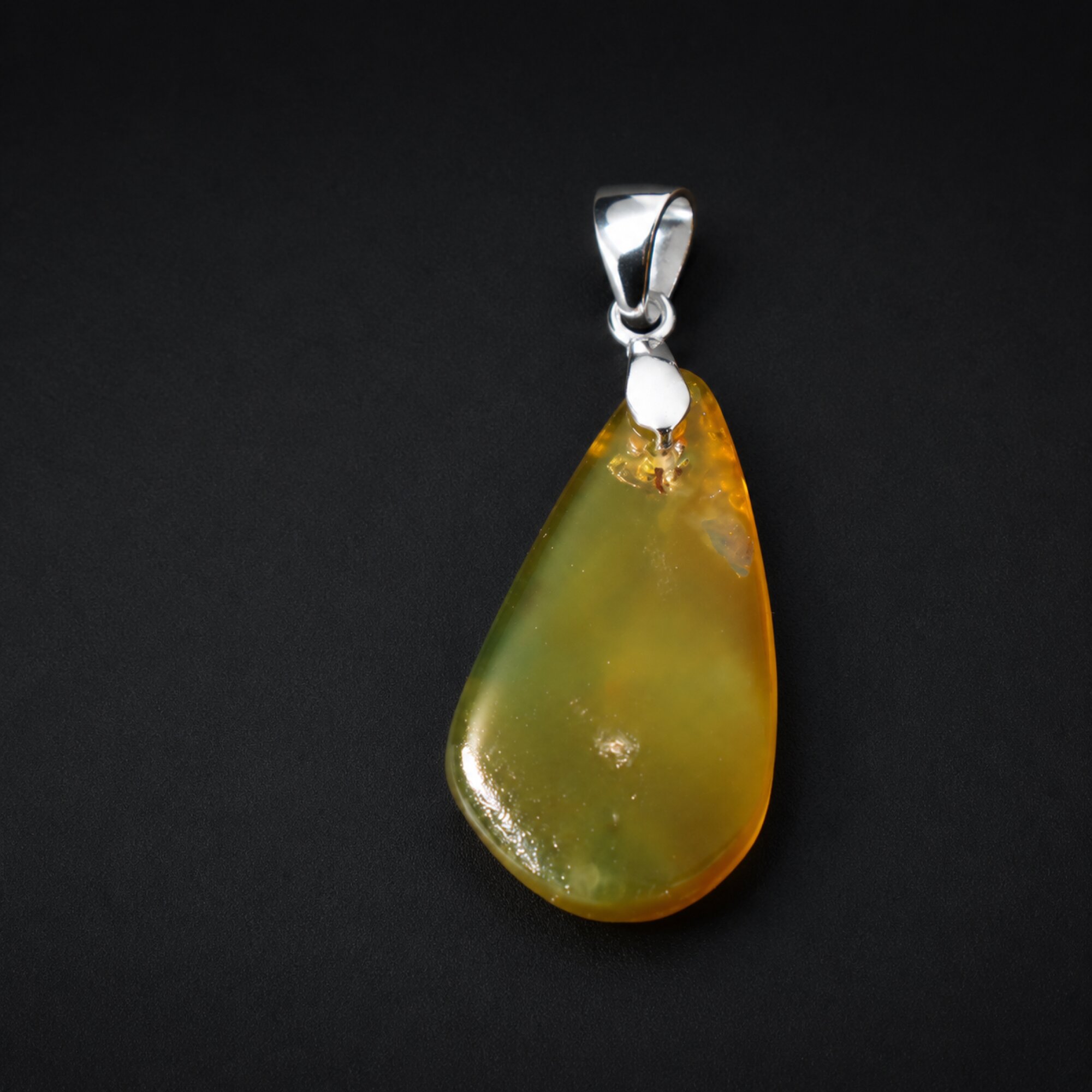 True Caribbean Clear Yellow Orange 925 Sterling Silver Dominican Amber Pendant 3 – photo 3