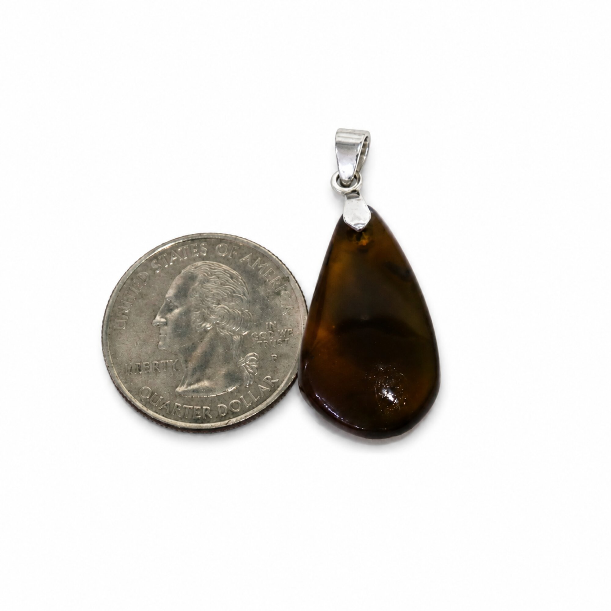 True Caribbean Clear Yellow Orange 925 Sterling Silver Dominican Amber Pendant 3 – photo 4