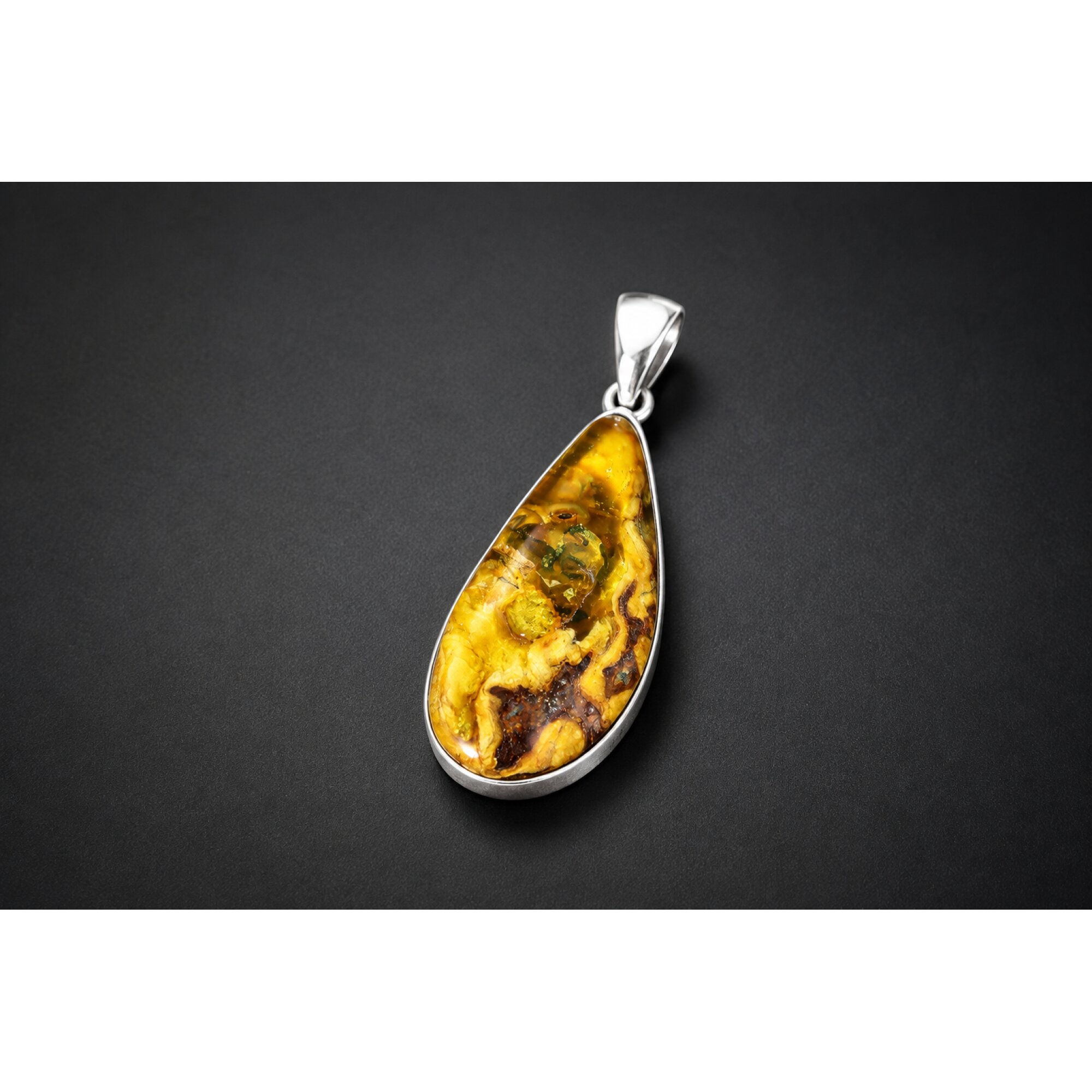 Organic Beauty Translucent Butterscotch 925 Sterling Silver Dominican Amber Pendant – photo 4