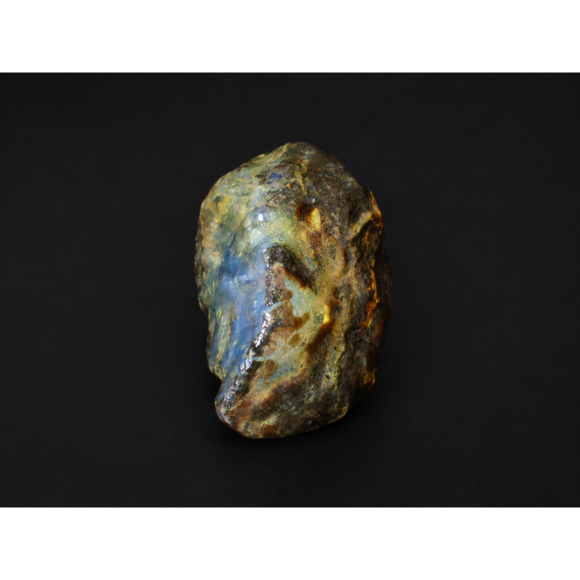 Clear deep blue Natural Dominican Amber rough Specimen 34 mm – photo 5
