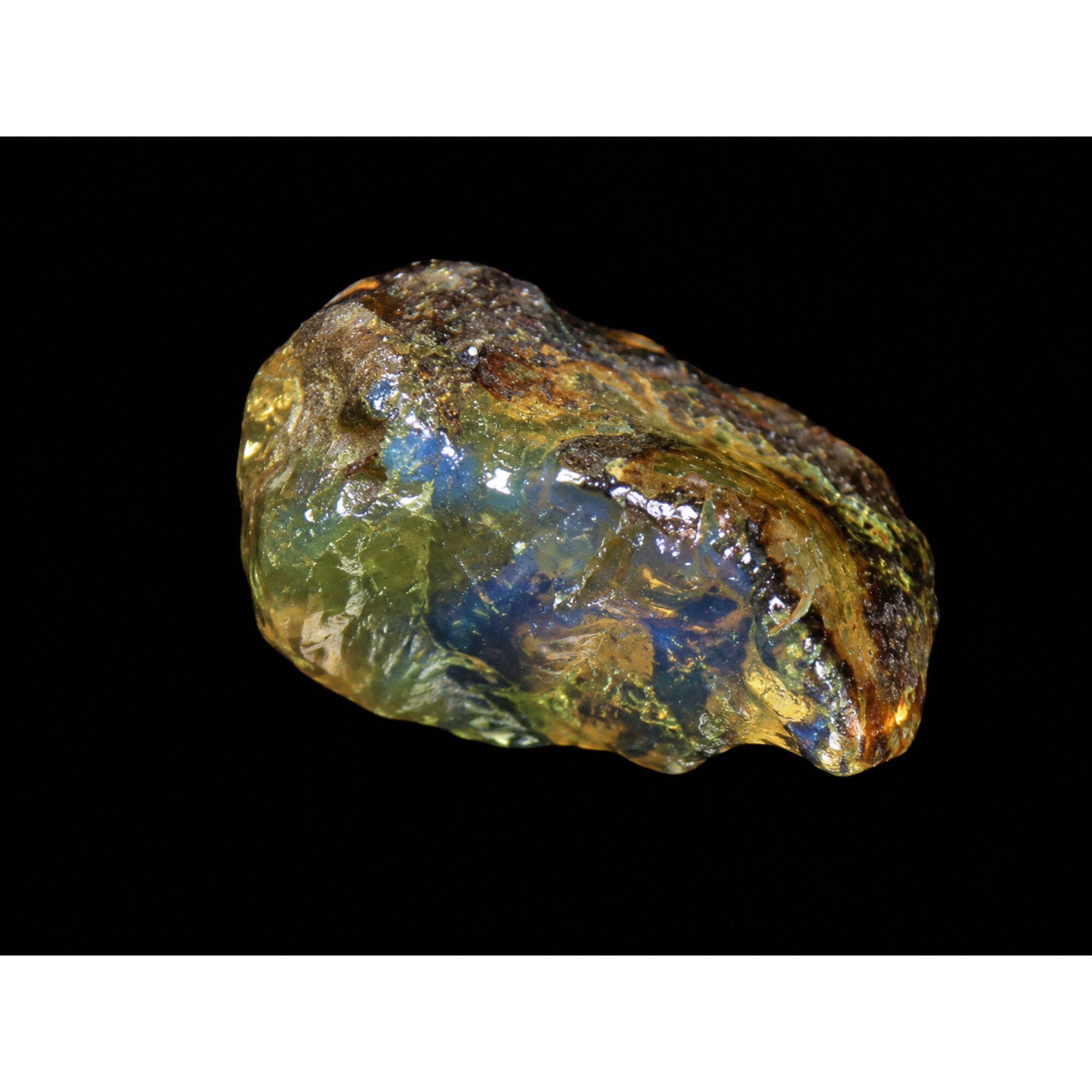 Clear deep blue Natural Dominican Amber rough Specimen 34 mm – photo 8