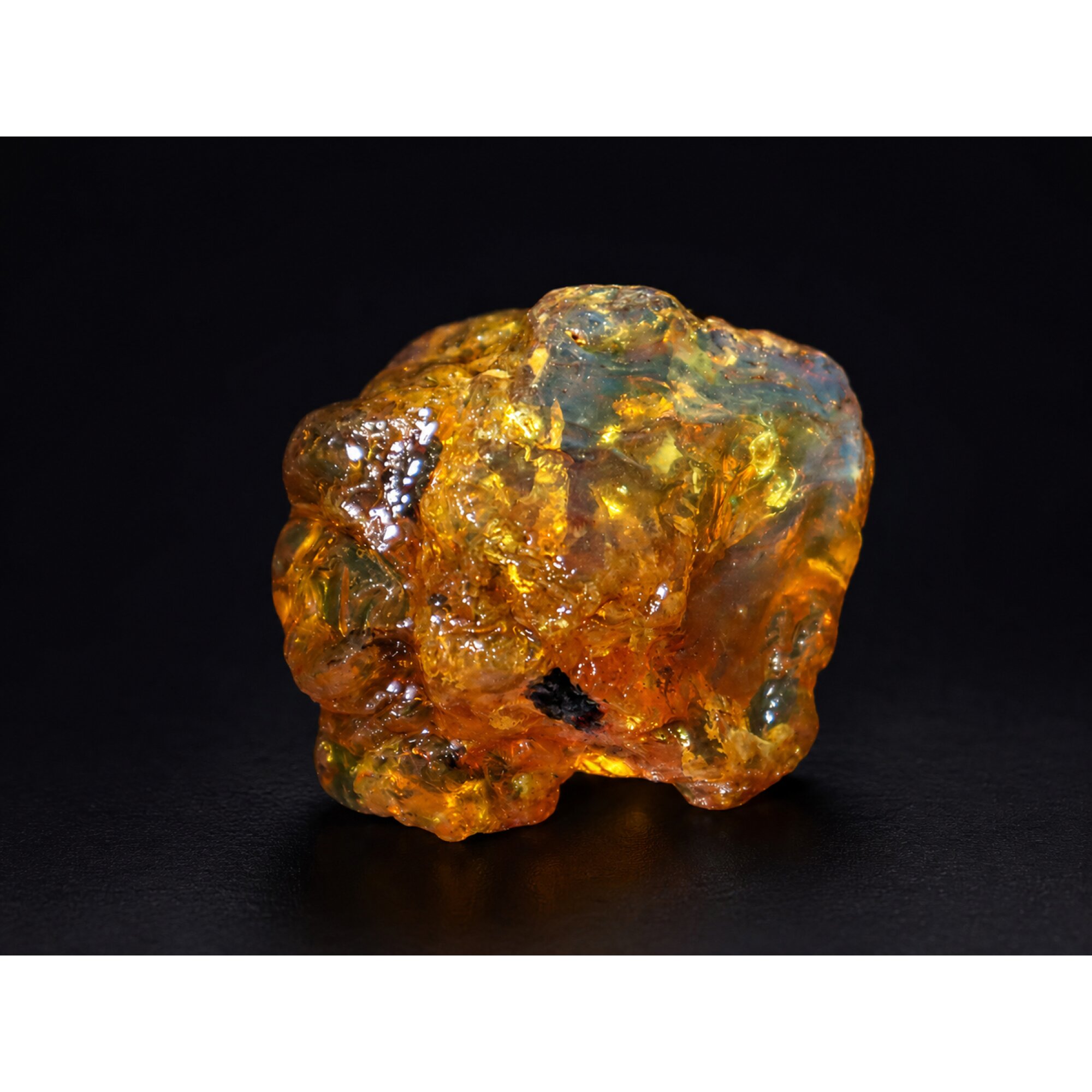 Clear orange blue Natural Dominican Amber rough Specimen 35 mm – photo 7