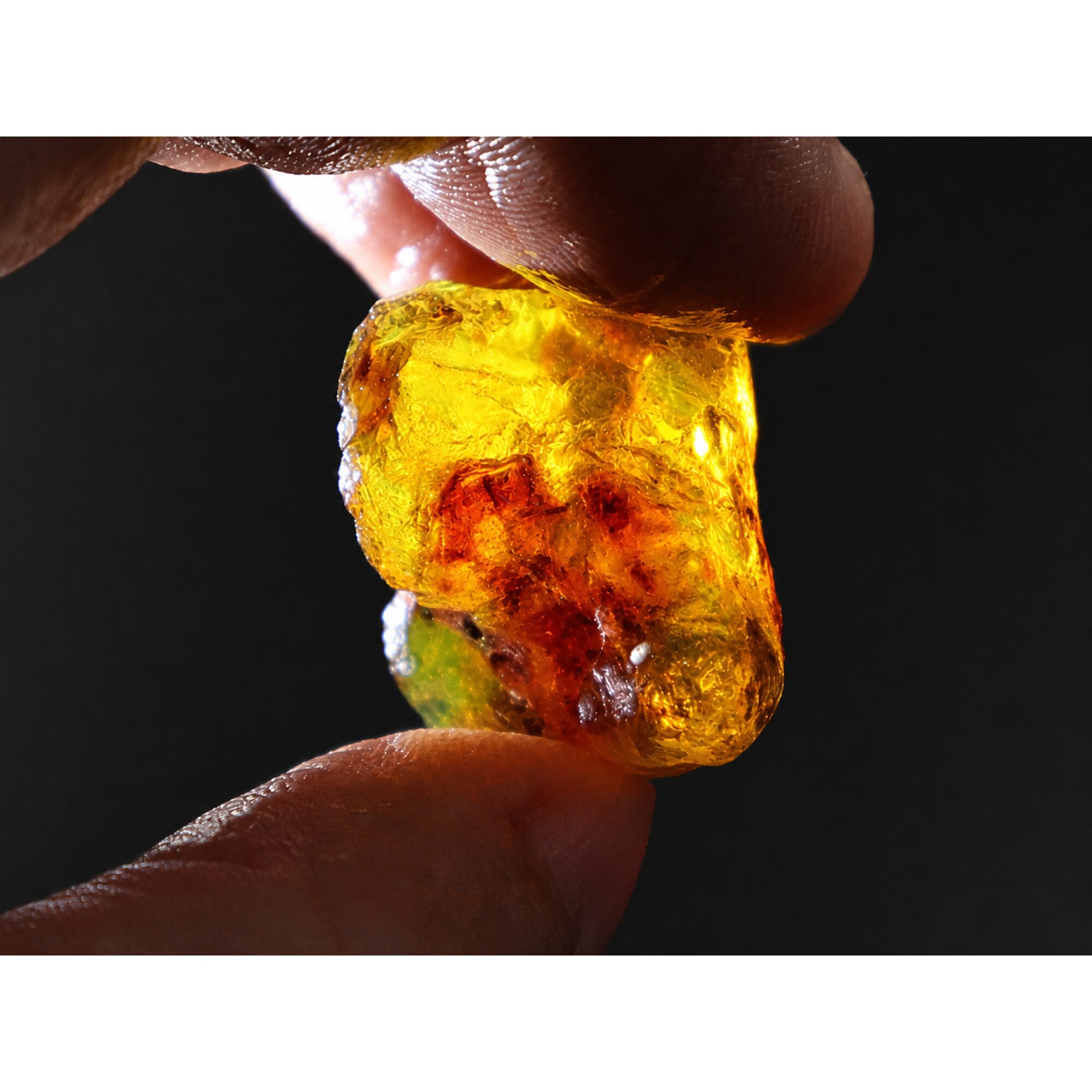 Clear sea blue Natural Dominican Amber rough Specimen 30 mm – photo 5