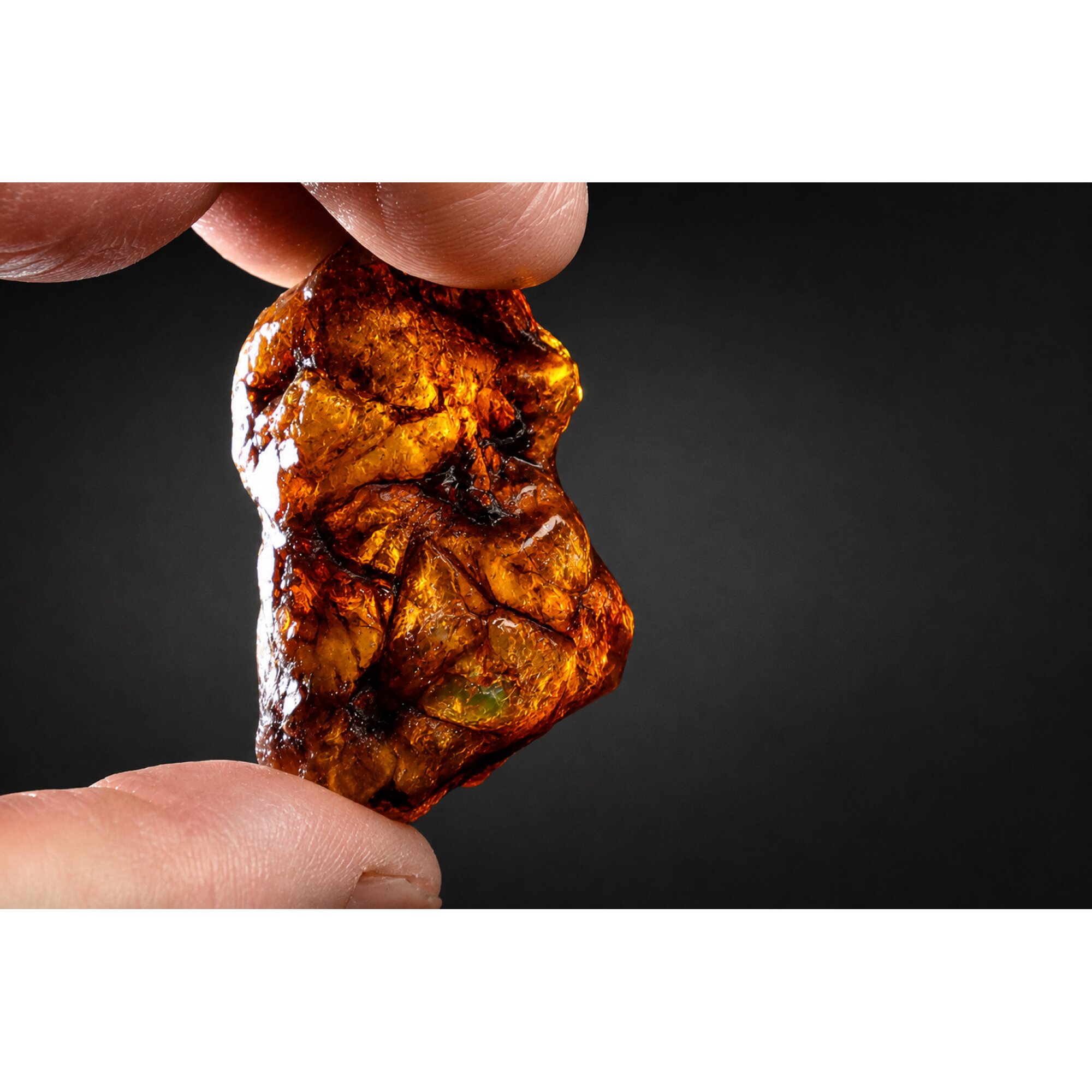 Clear deep orange Natural Dominican Amber rough Specimen 46 mm – photo 3