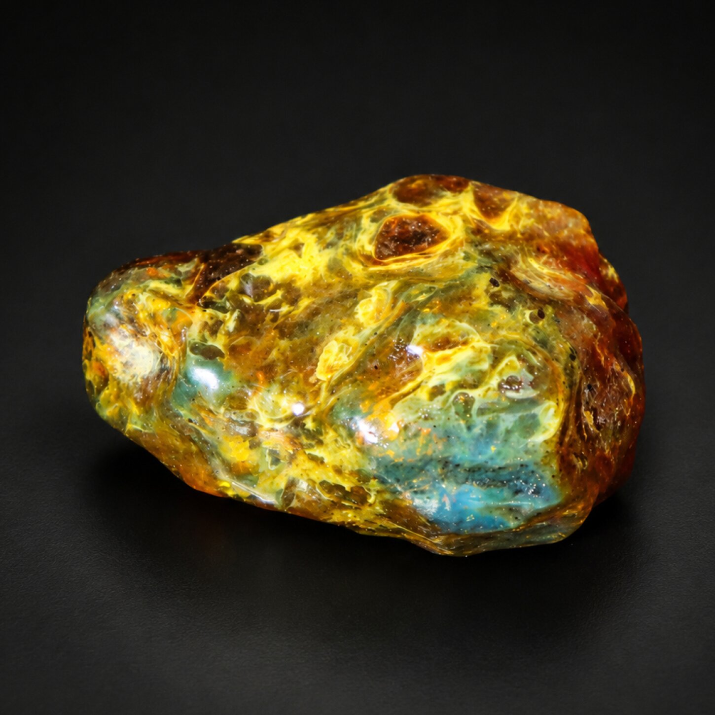 Clear sea blue Natural Dominican Amber rough Specimen 38 mm
