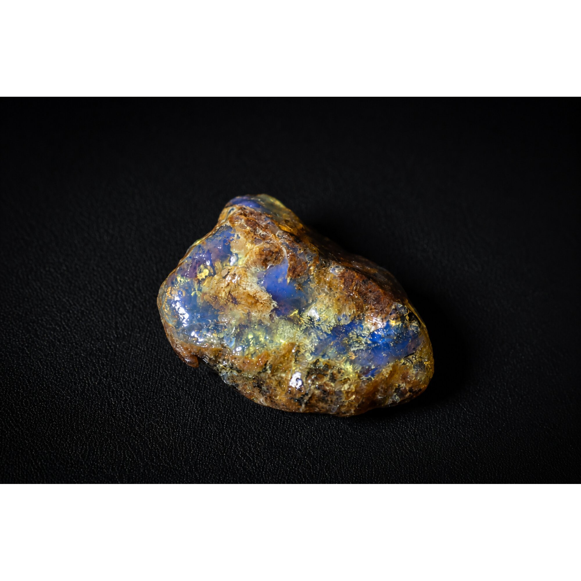 Translucent royal blue Natural Dominican Amber butterscotch Rough Specimen 33 mm – photo 8