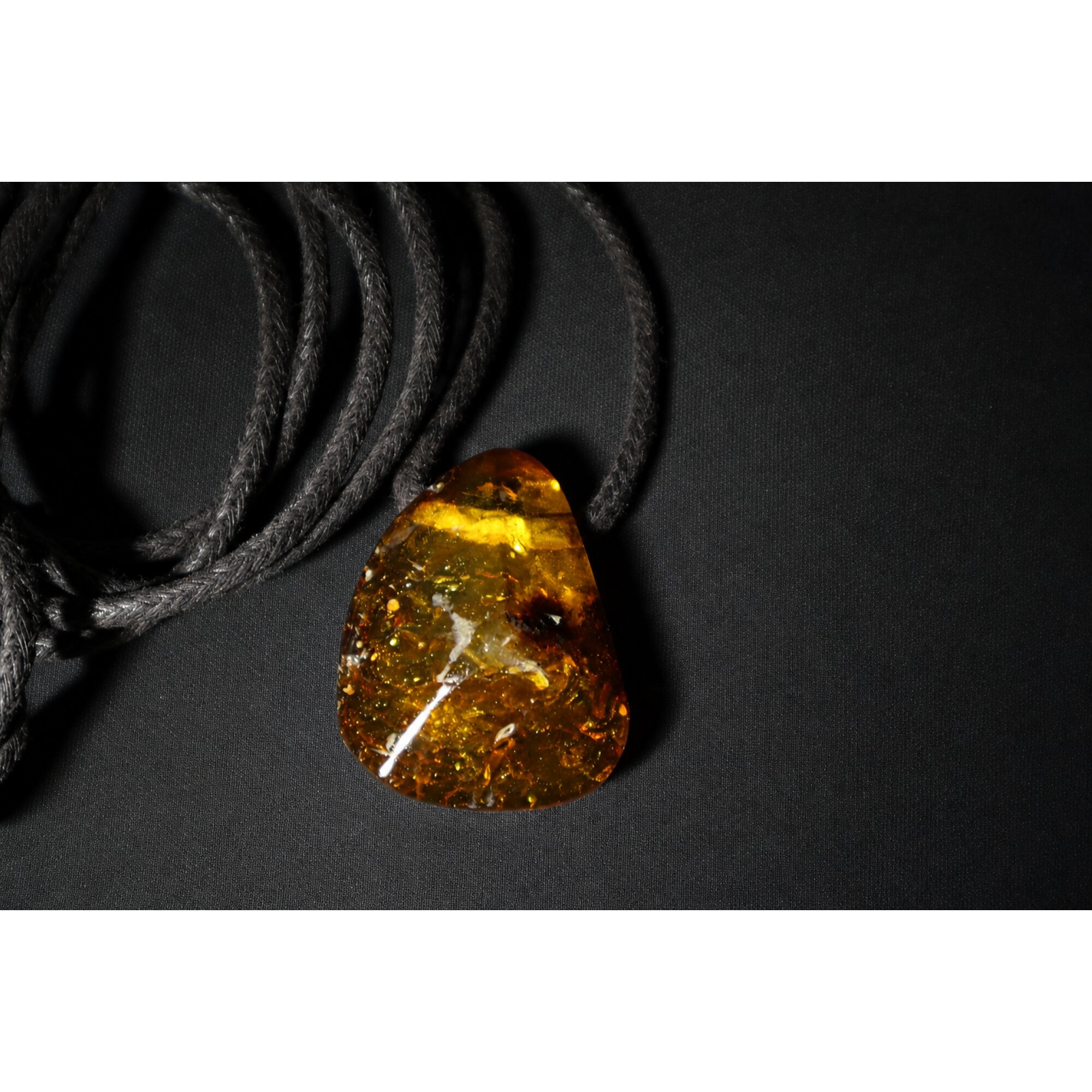Clear orange brown Natural Dominican Amber faceted 925 Sterling Necklace 600 mm – photo 7