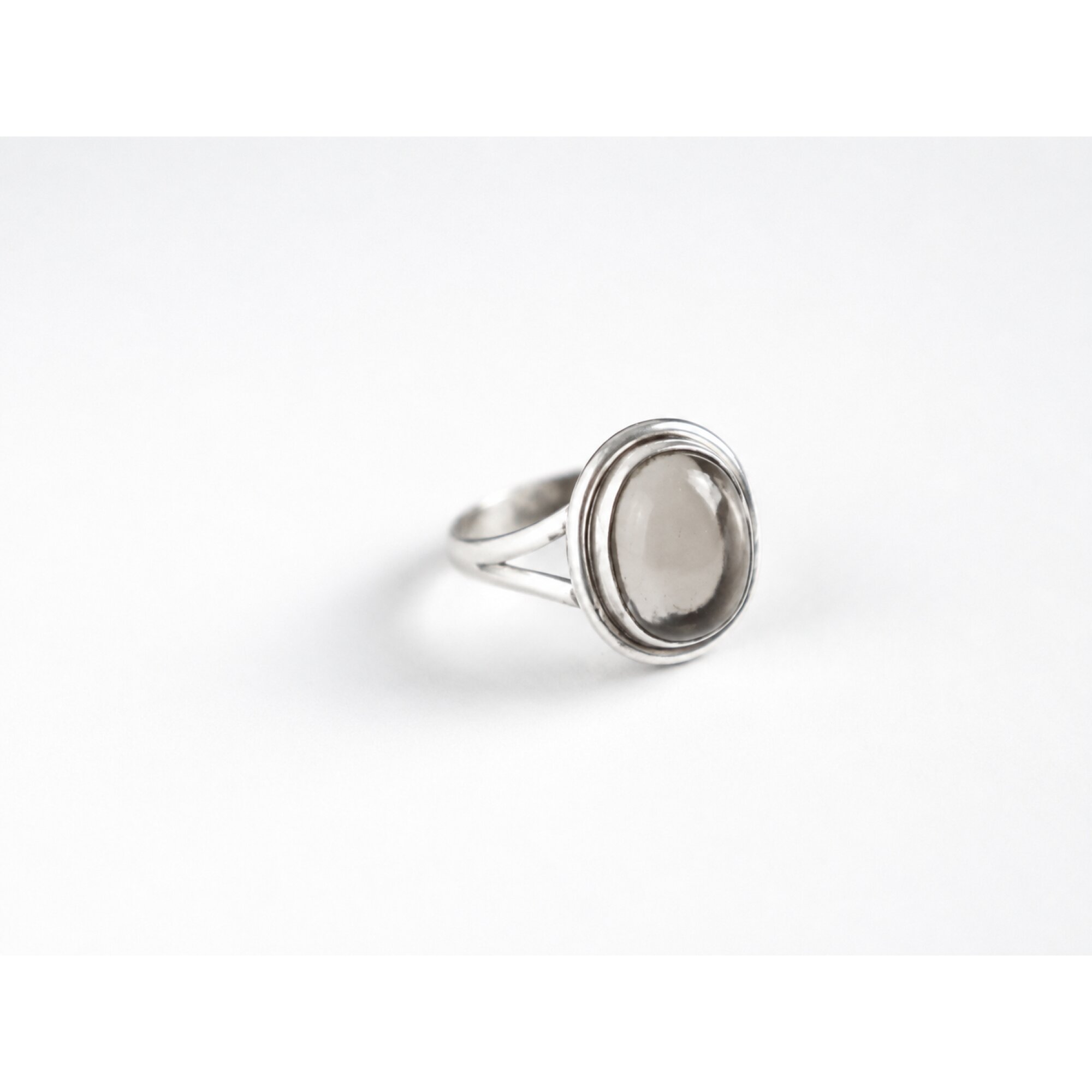 Clear light brown Natural Smoky Quartz oval 925 Sterling Silver Ring Size 8.50 – photo 6