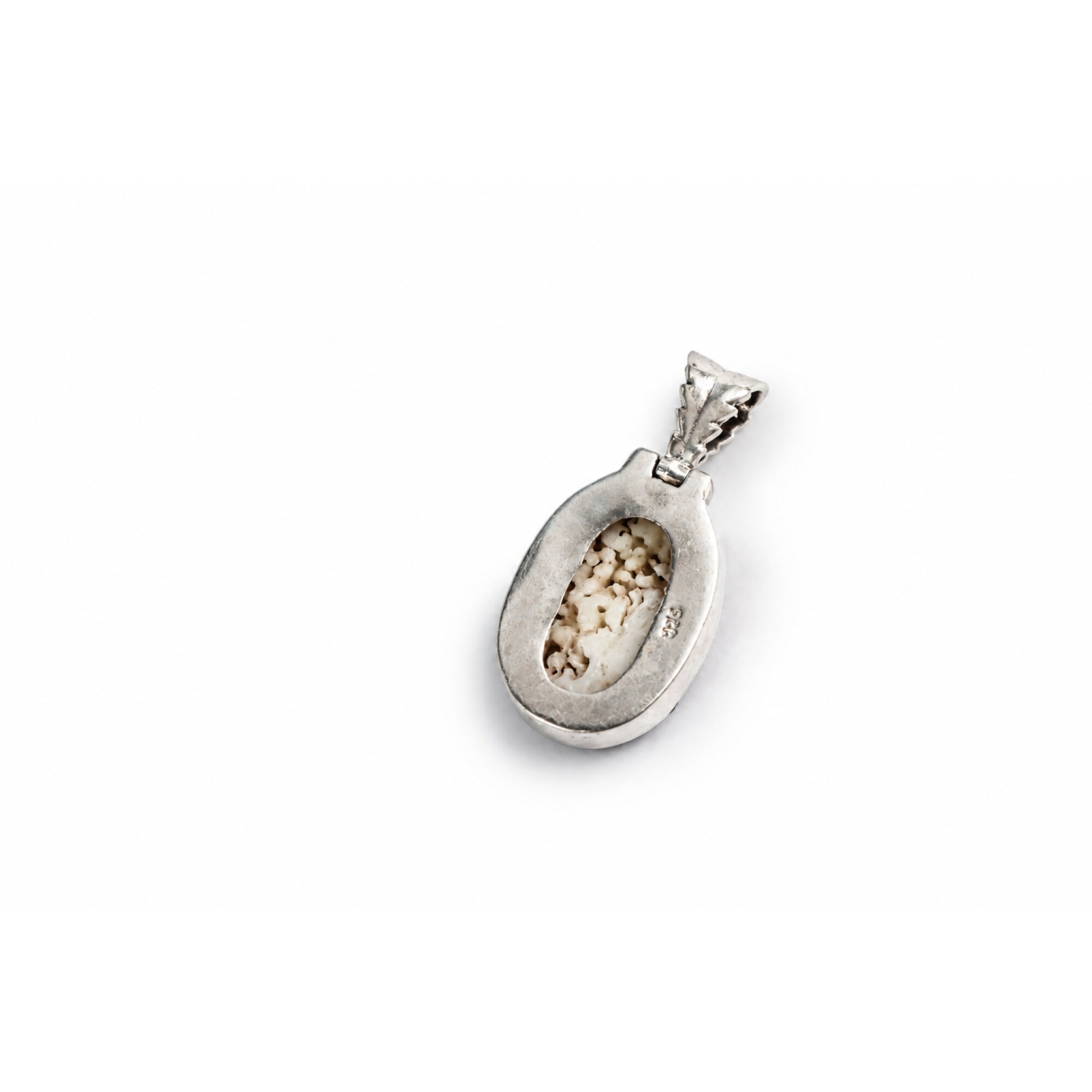 violet Purple Charoite oval 925 Sterling Silver Pendant 38 mm – photo 5
