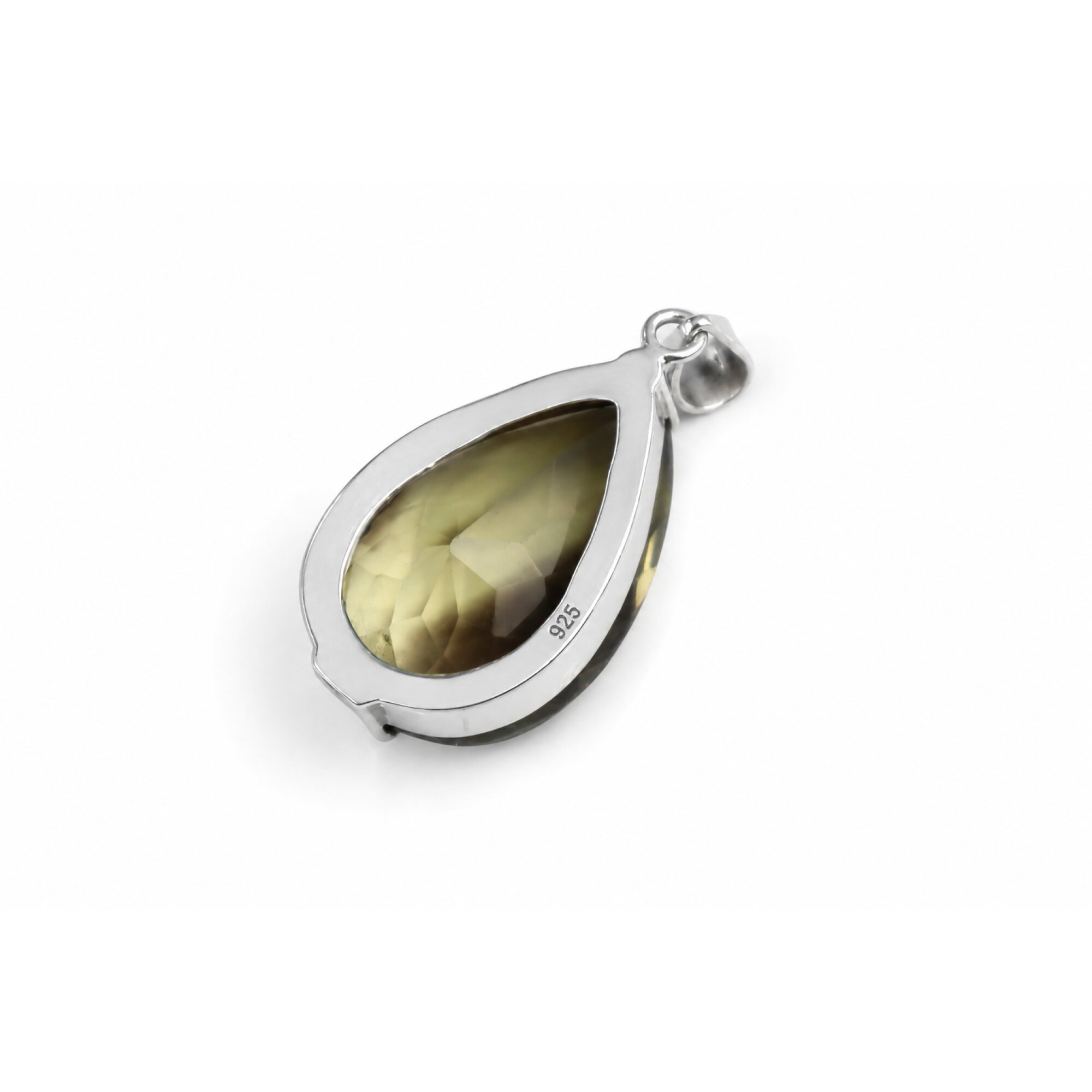 Brown Natural Smokey Quartz teardrop 925 Sterling Silver Pendant 44 mm – photo 3