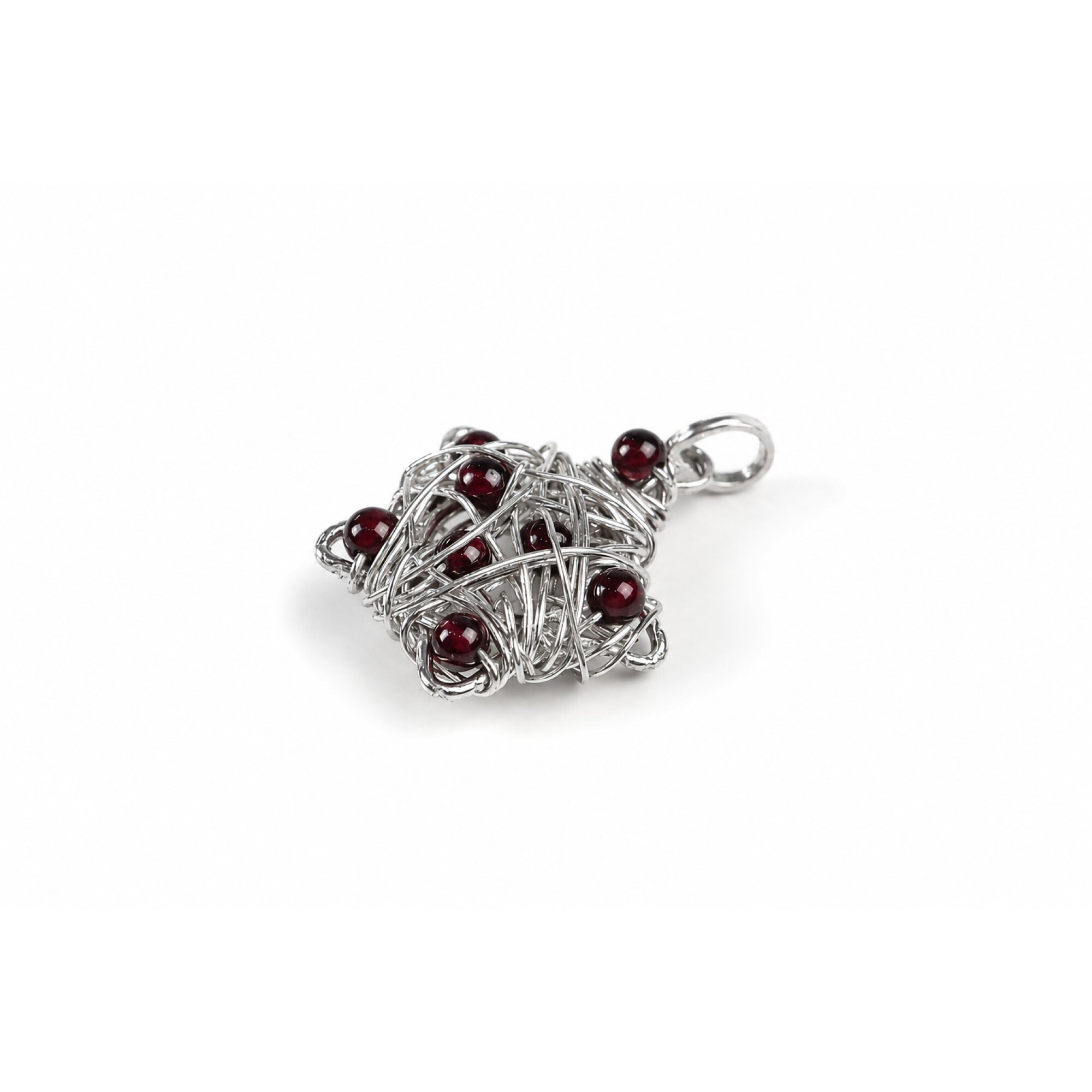 Red Garnet wired star 925 Sterling Silver Pendant 36 mm – photo 3