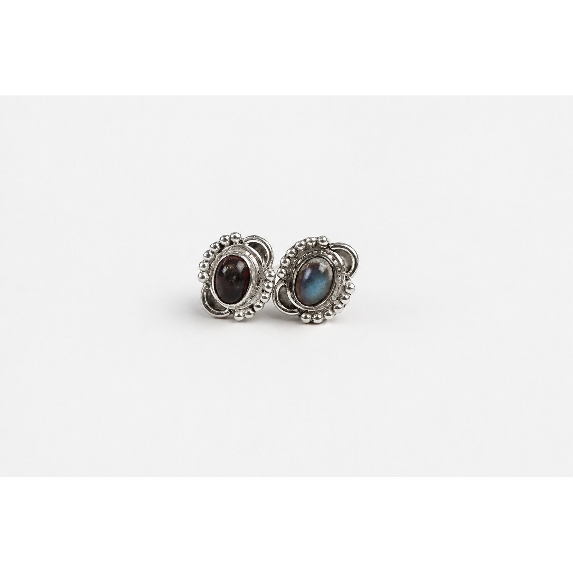 green blue Labradorite oval 925 Sterling Silver Earrings 13 mm – photo 7