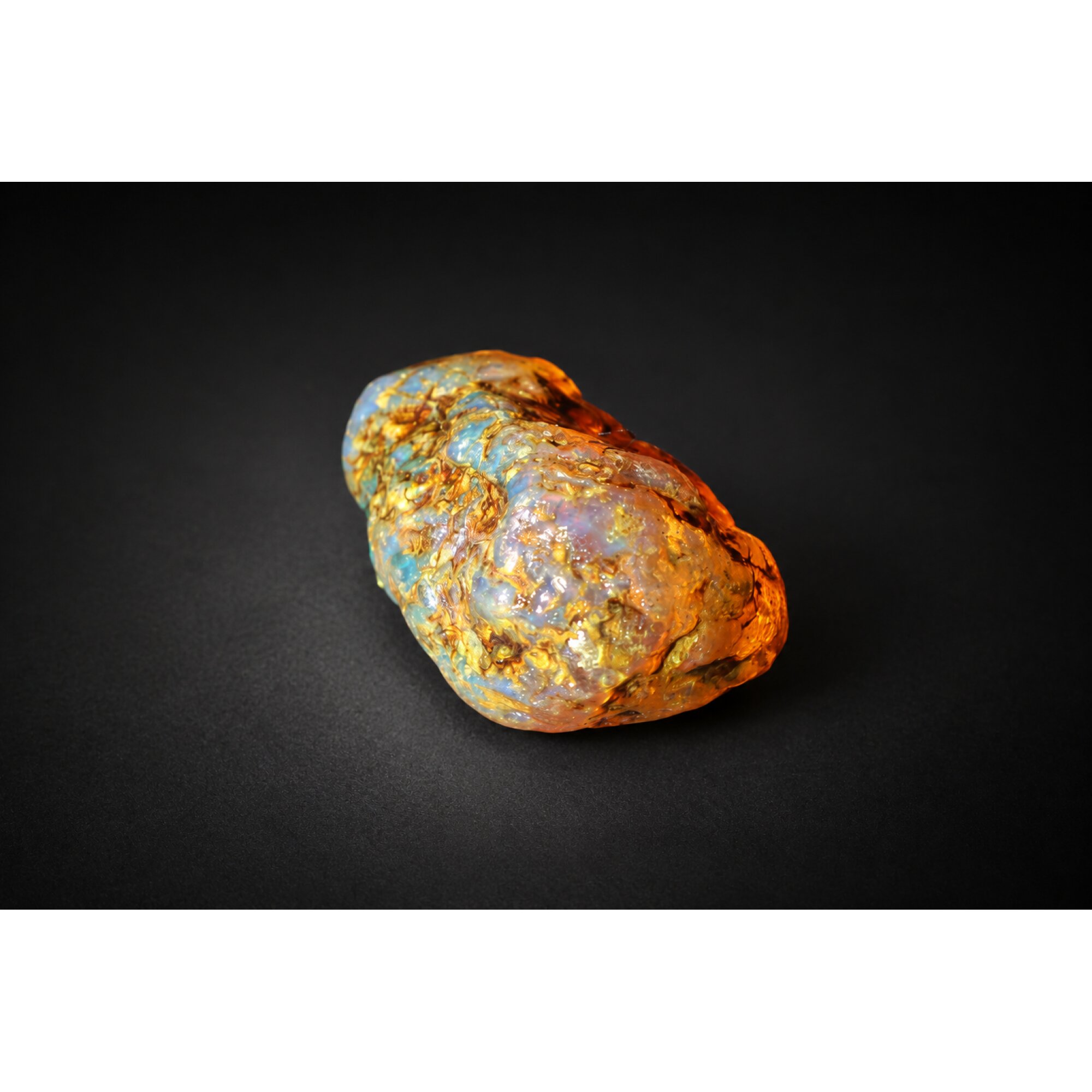 Clear yellow blue Natural Dominican Amber raw 925 Sterling Rough Specimen 41 mm – photo 5