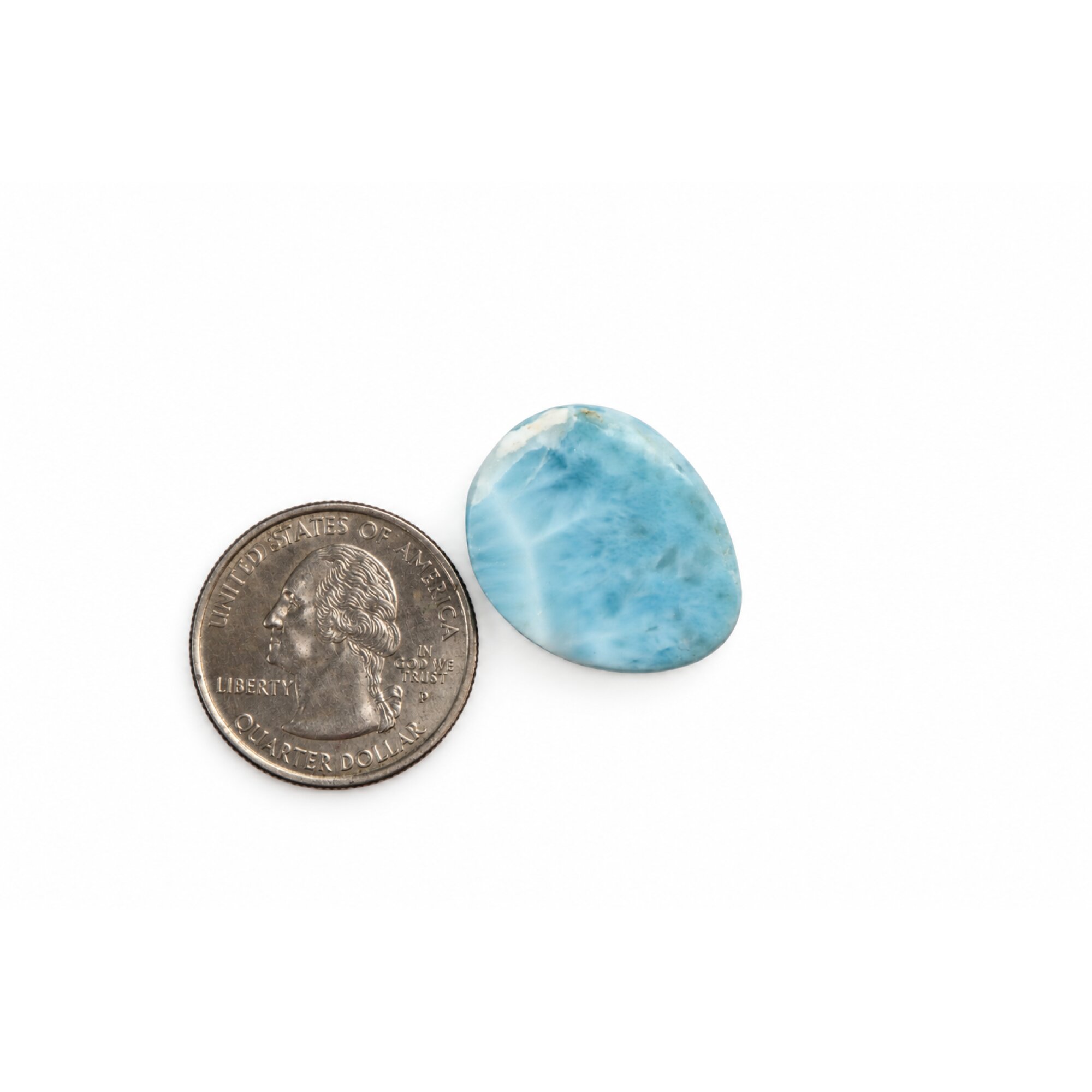 Genuine Sky Blue Larimar Oval Stone 24mm – photo 3