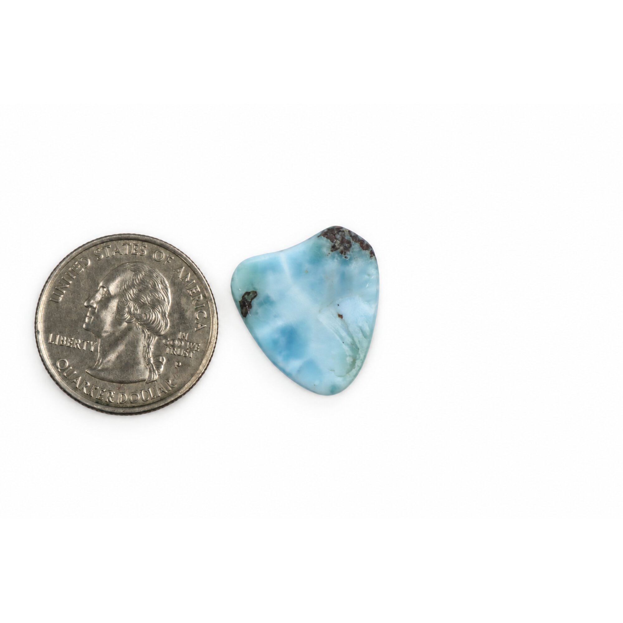 Genuine Deep Blue Larimar Heart Stone 20mm – photo 4