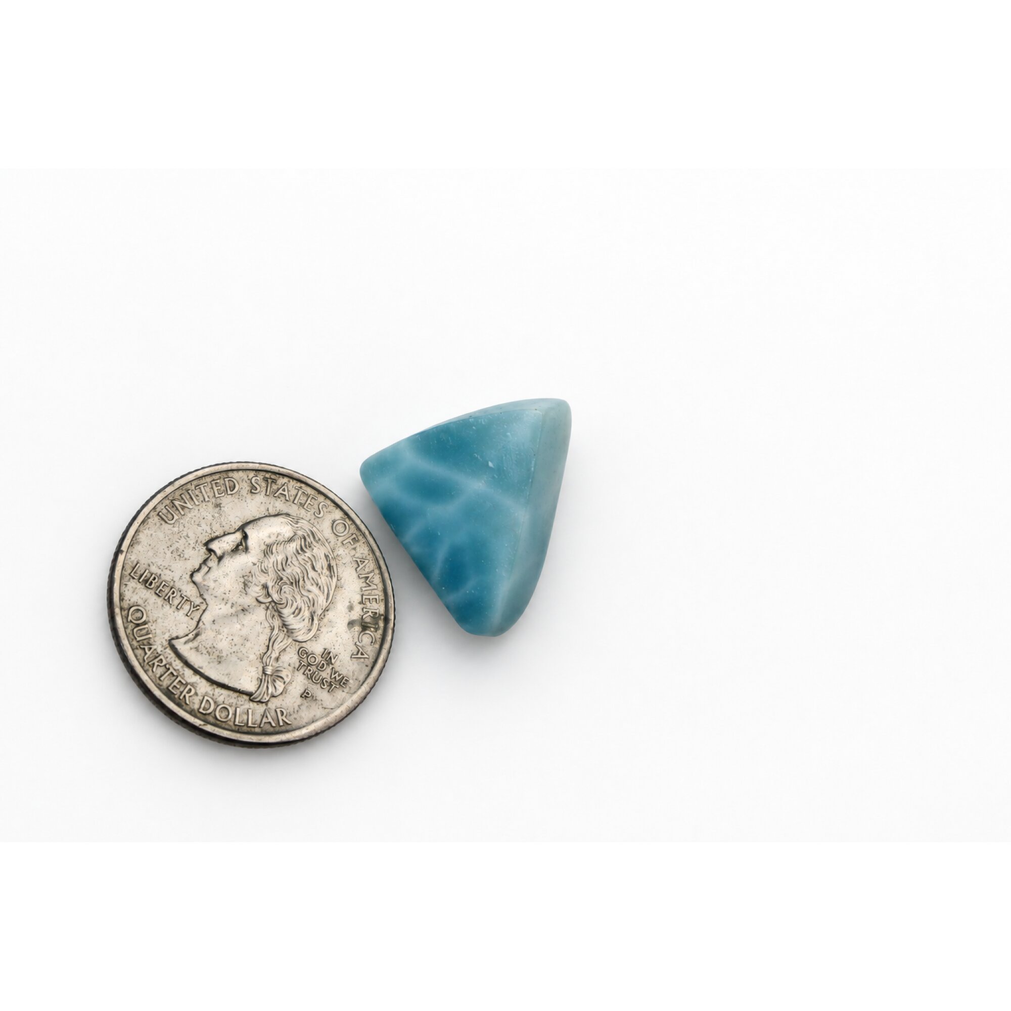 Genuine Handcrafted Polished: Natural Dominican Larimar Cabochon 21mm – photo 3