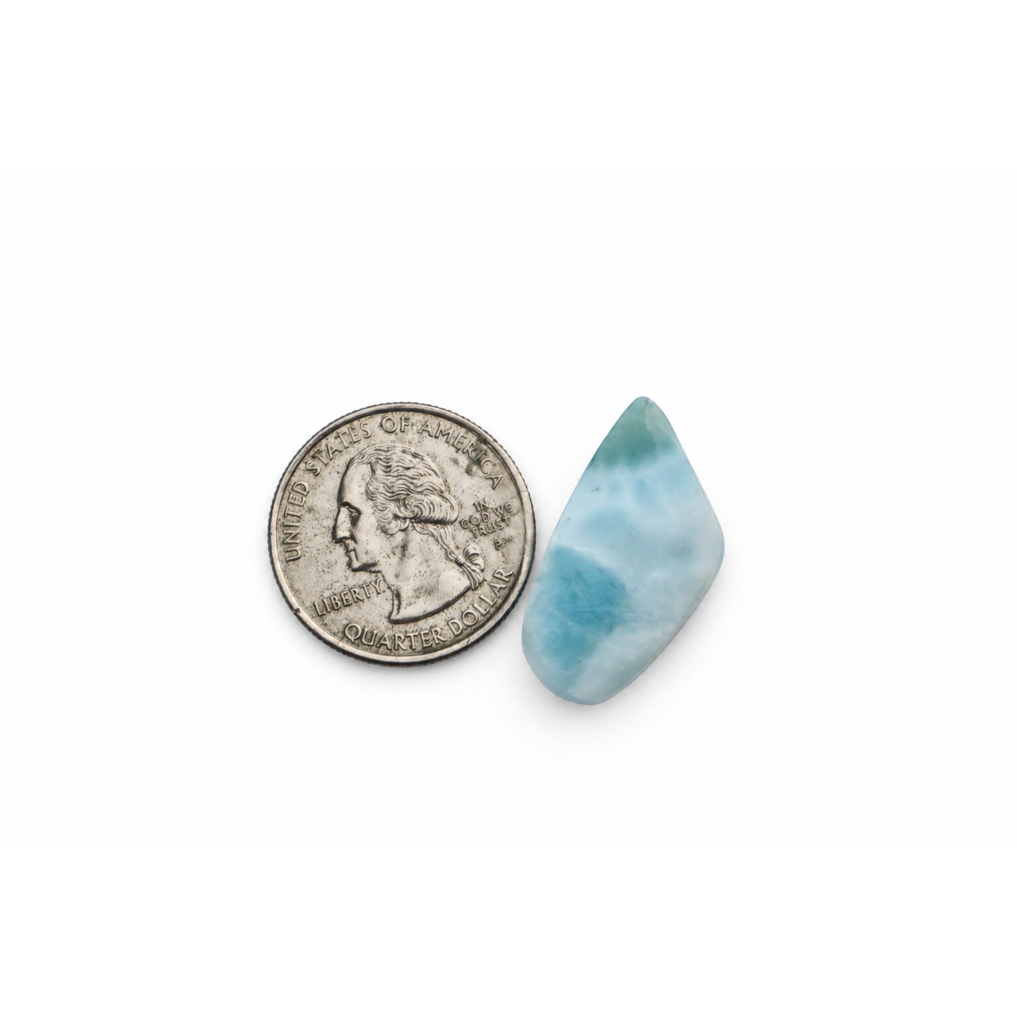 Artisan Made Polished: Natural Dominican Larimar Cabochon 27mm – photo 2