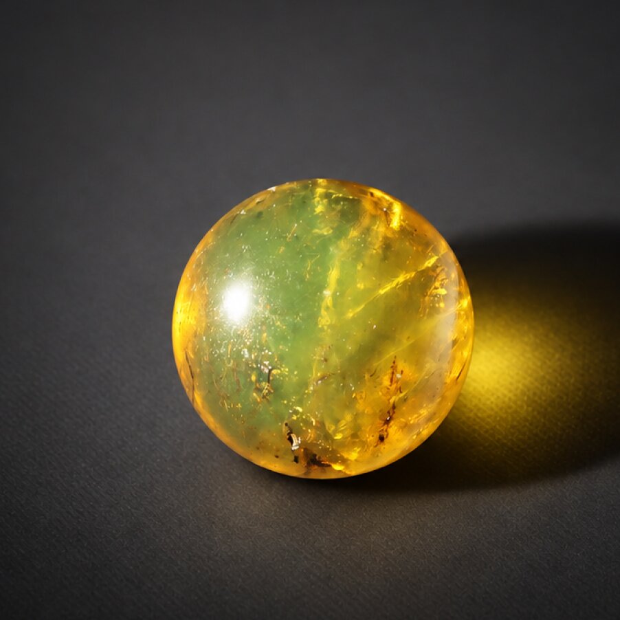 Pure natural orange green Dominican amber bead 19.75mm