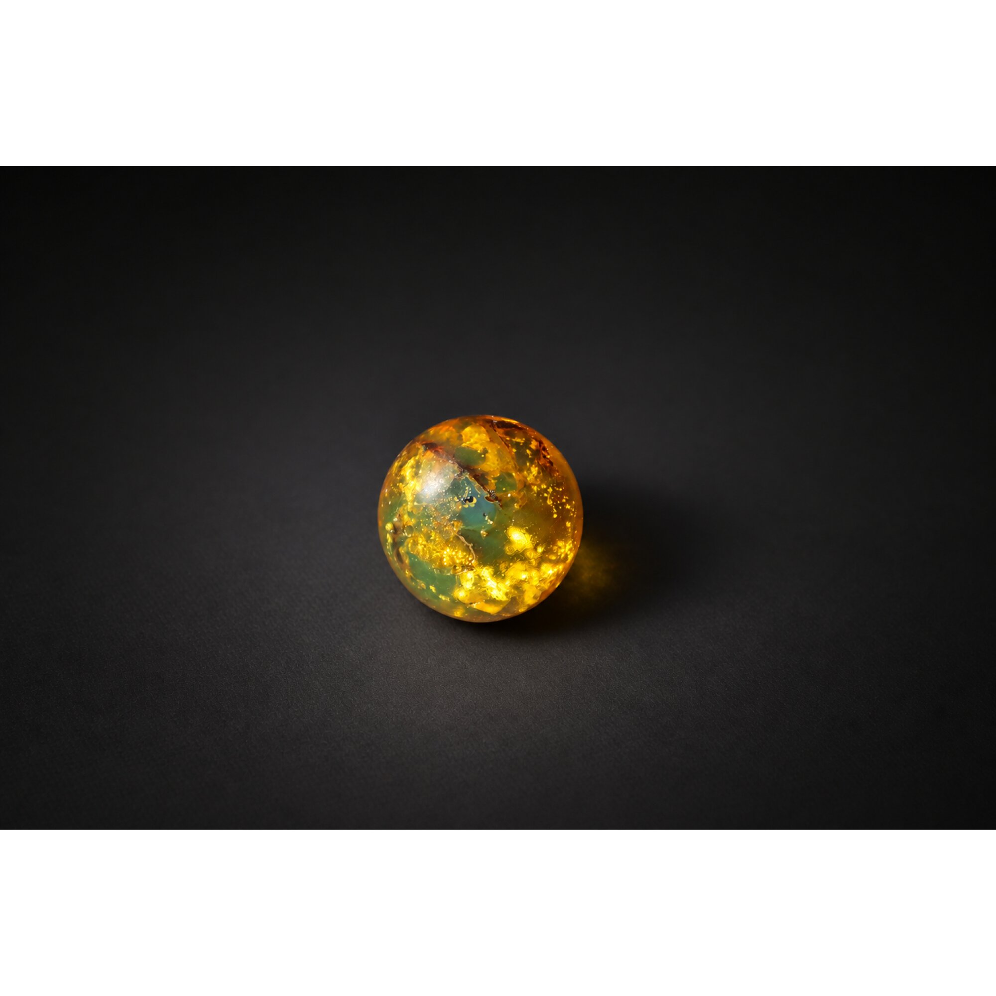 Pure natural orange green Dominican amber spheres/ball 22.5mm – photo 7