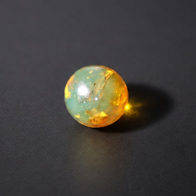 Natural light blue Dominican amber sphere/ball 10.5mm – photo 7