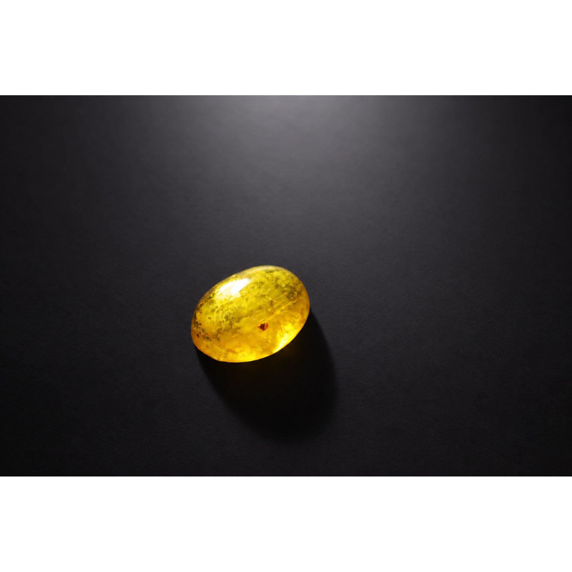 Genuine yellow Dominican amber spider or scorpion insect stone 18mm – photo 3