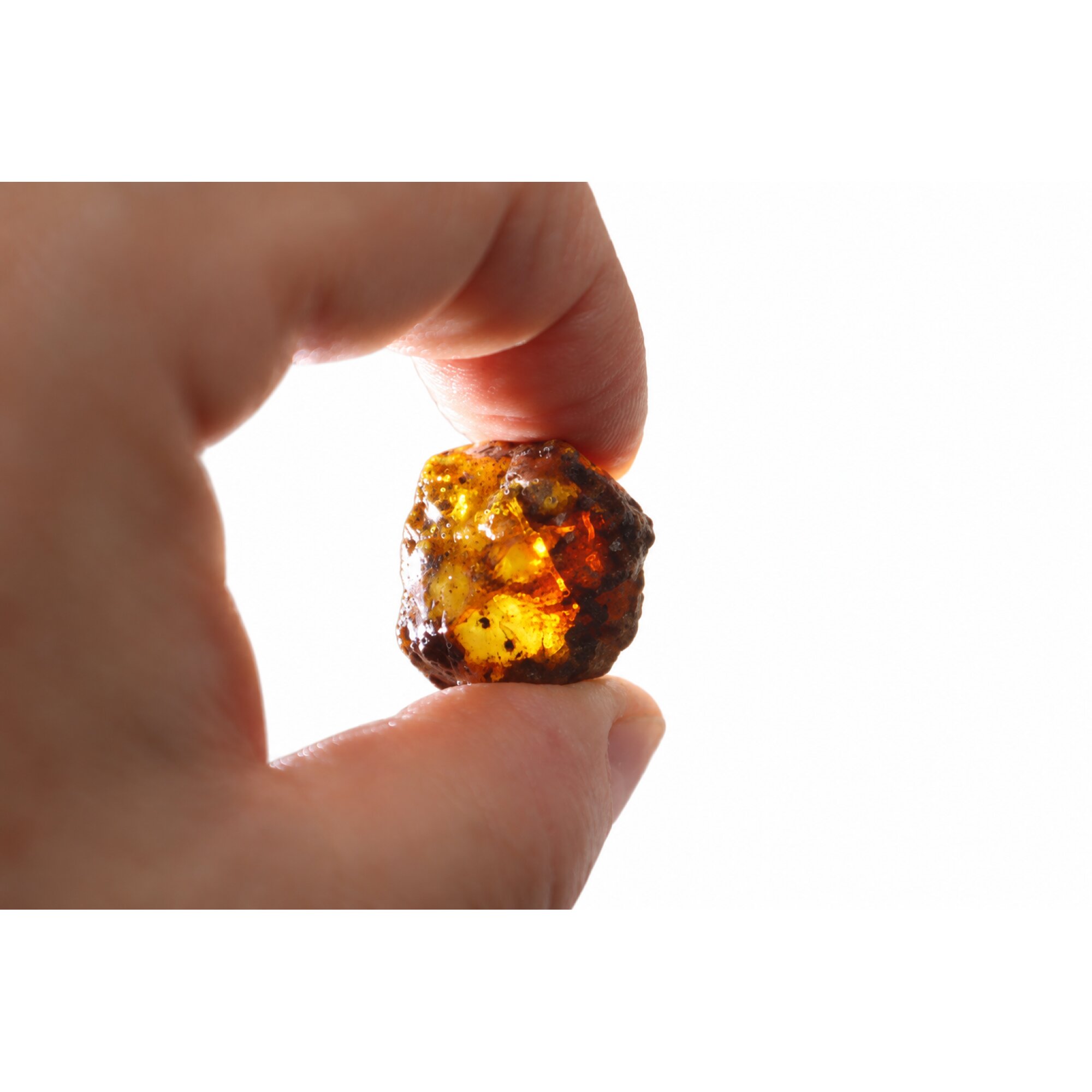 Real royal blue rough specimen Dominican amber 26mm – photo 11