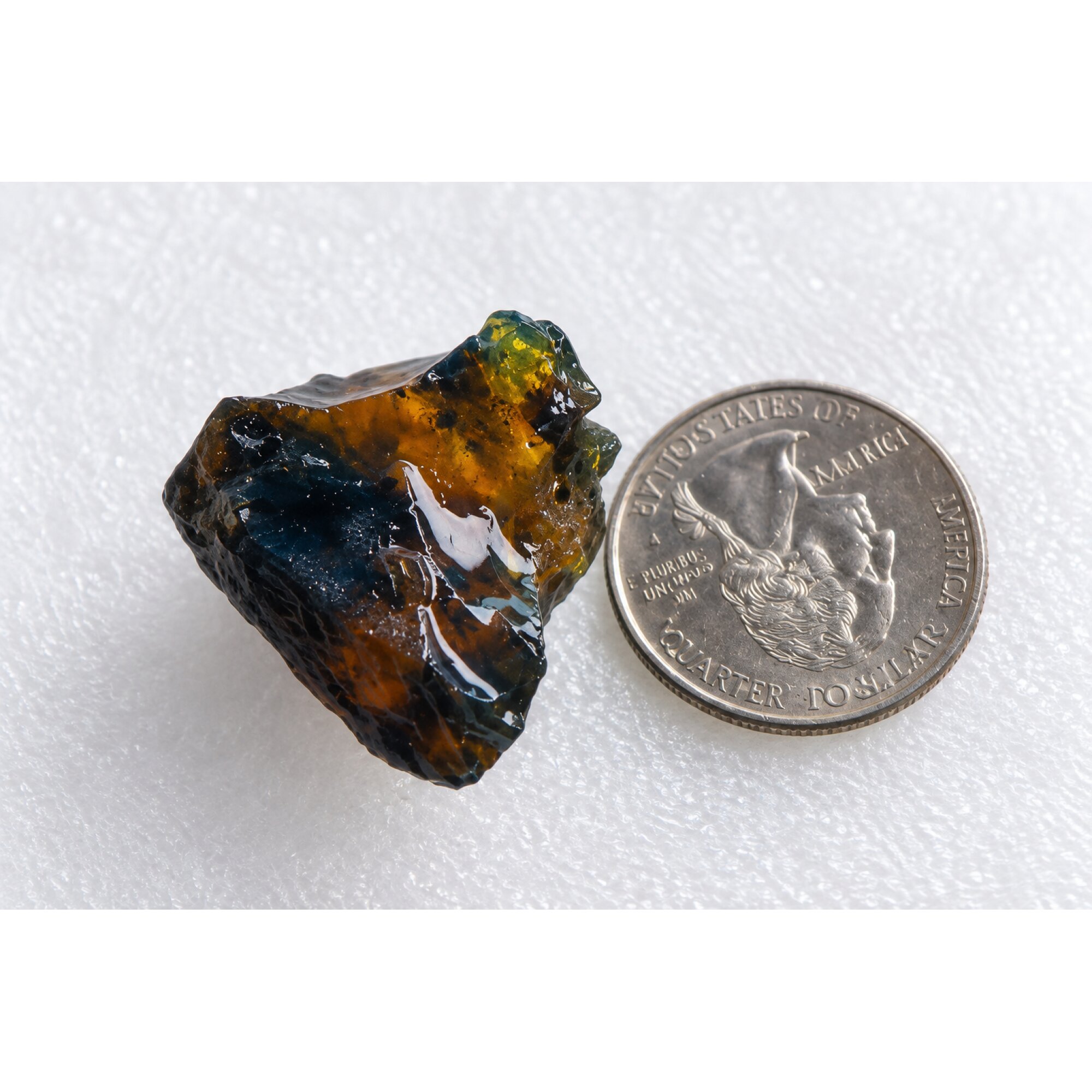 Natural sky blue rough specimen Dominican amber 30mm – photo 8